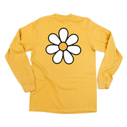 DAISY - MAMA - w/ Full Daisy on Back - LONG SLEEVE COMFORT COLORS TEE Little Mama Shirt Shop