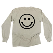 Minivan Mom - Smiley Face (f & b) - LONG SLEEVE Comfort Colors Tee Little Mama Shirt Shop