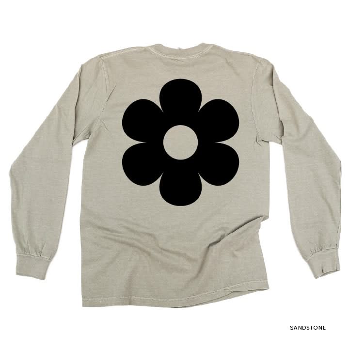 I'm Not a Regular Teacher I'm a Cool Teacher - Flower (f & b) - LONG SLEEVE Comfort Colors Tee Little Mama Shirt Shop