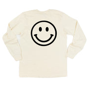 Minivan Mom - Smiley Face (f & b) - LONG SLEEVE Comfort Colors Tee Little Mama Shirt Shop