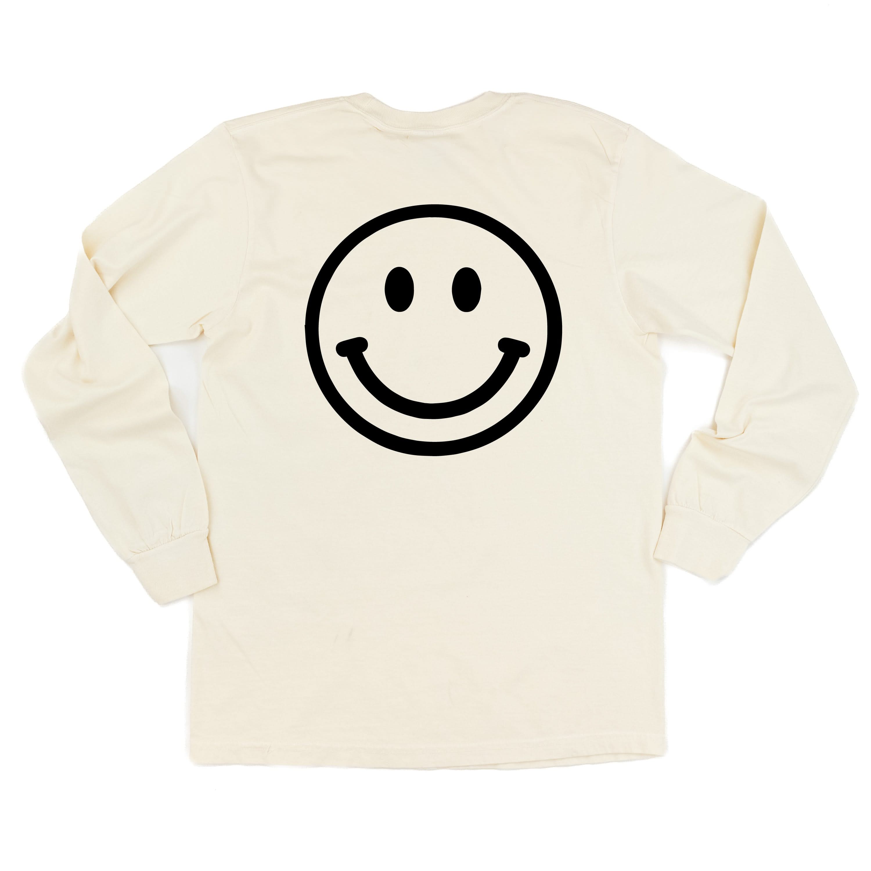 Minivan Mom - Smiley Face (f & b) - LONG SLEEVE Comfort Colors Tee Little Mama Shirt Shop