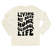 Living My Best Home School Life - Melty Smiley (pf & b)- LONG SLEEVE Comfort Colors Tee Little Mama Shirt Shop
