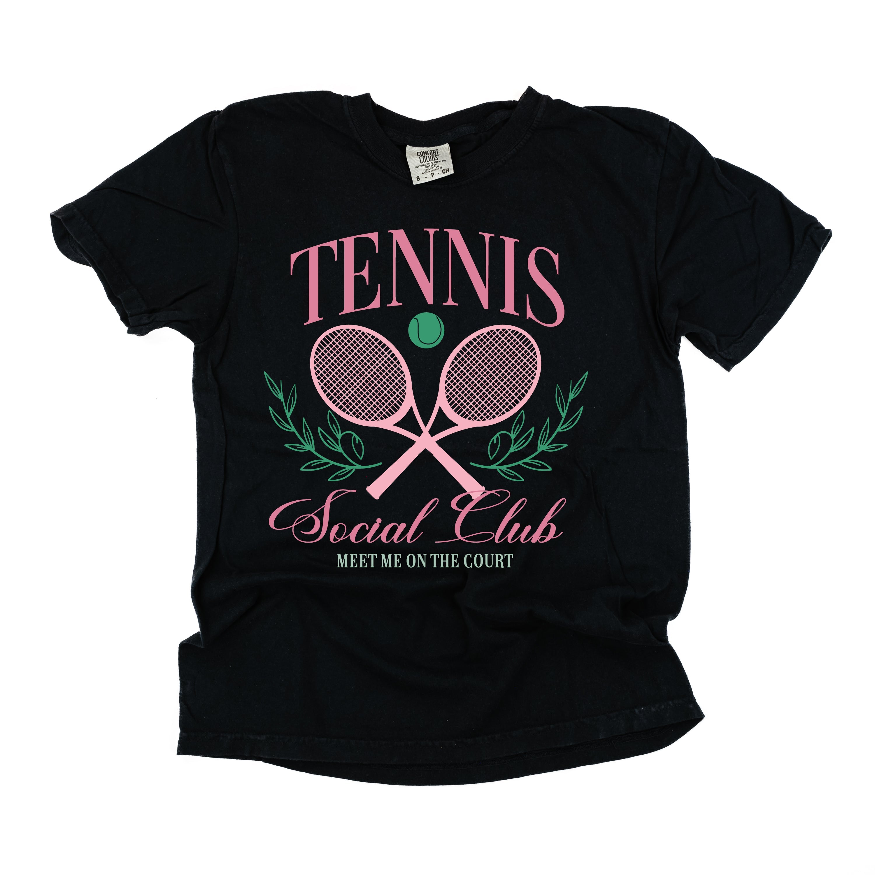 Tennis Social Club (Girl's Girl Version) - Comfort Colors Tee Little Mama Shirt Shop