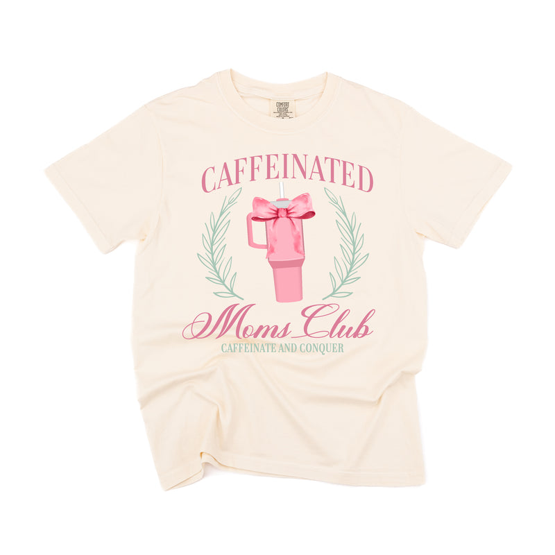 Caffeinated Moms Club (Girl's Girl Version) - SHORT SLEEVE COMFORT COLORS TEE