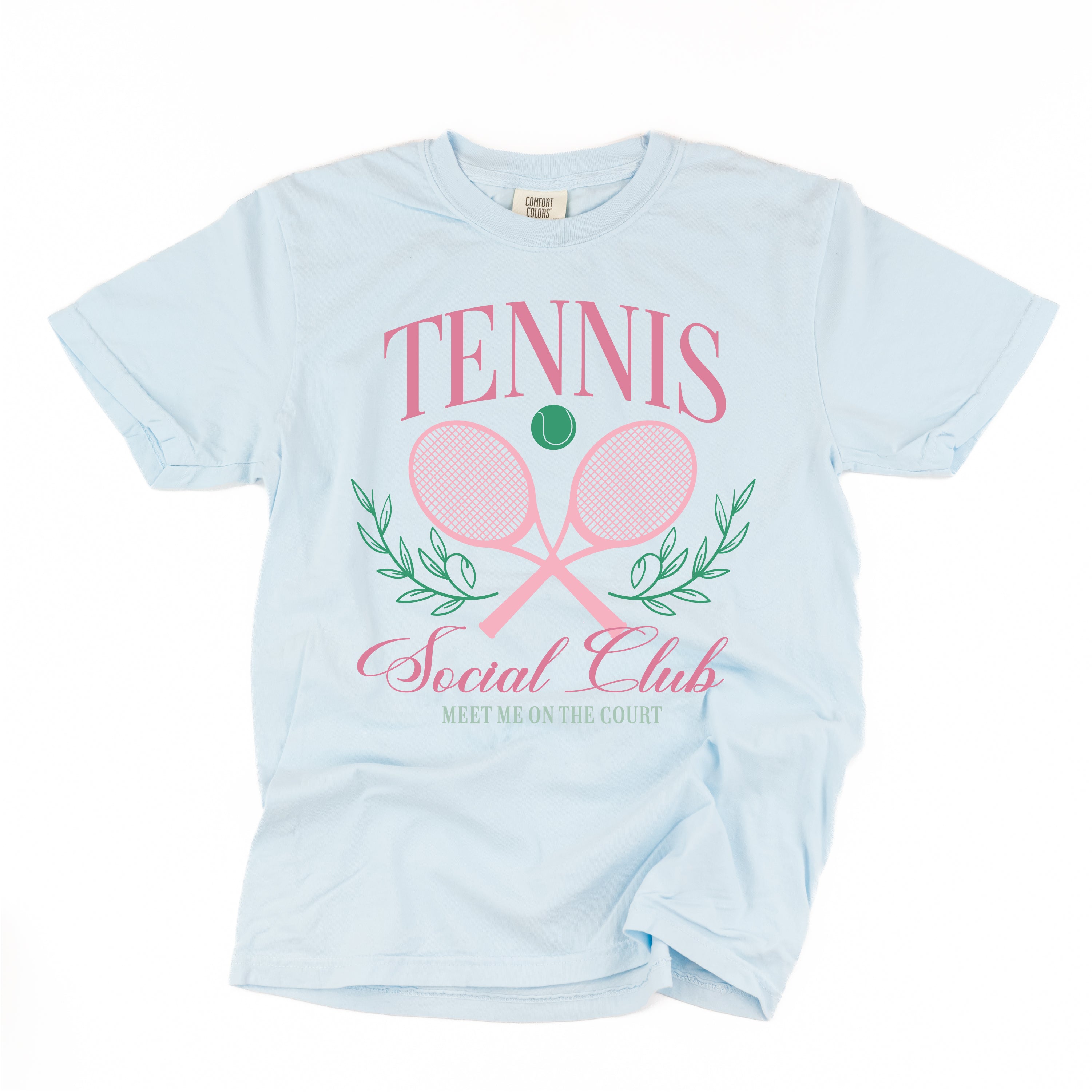 Tennis Social Club (Girl's Girl Version) - Comfort Colors Tee Little Mama Shirt Shop