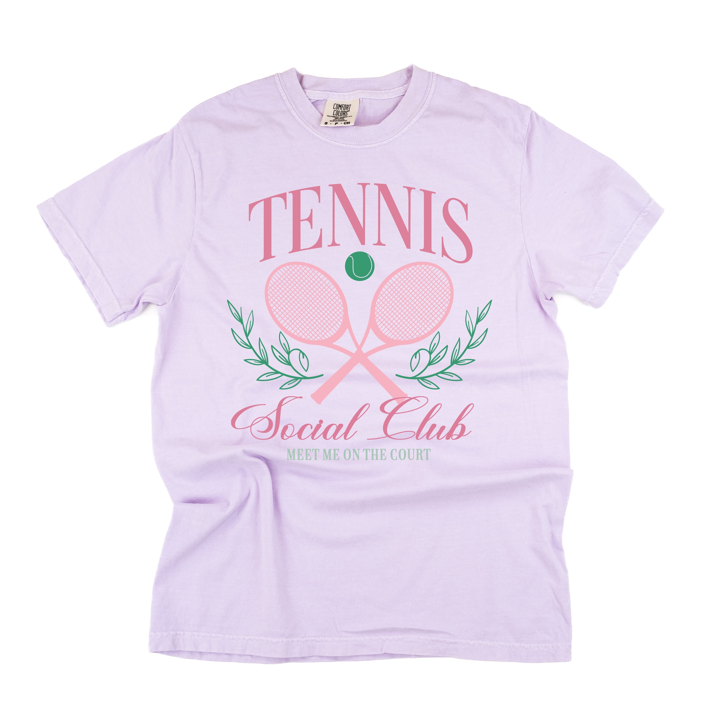Tennis Social Club (Girl's Girl Version) - Comfort Colors Tee Little Mama Shirt Shop