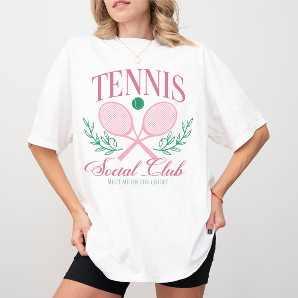Tennis Social Club (Girl's Girl Version) - SHORT SLEEVE COMFORT COLORS TEE