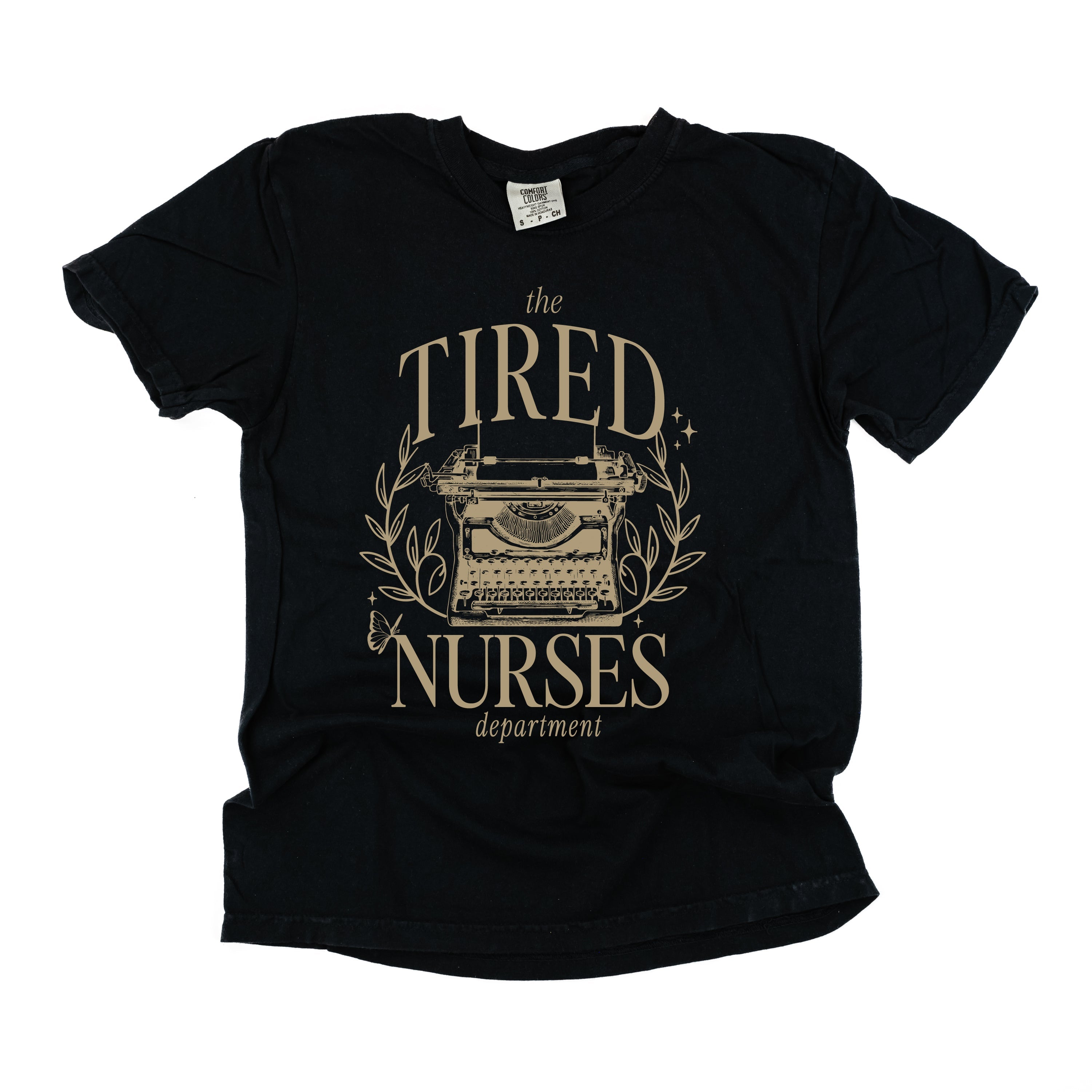 Nurse - The Tired Nurses Department - Comfort Colors Tee Little Mama Shirt Shop LLC