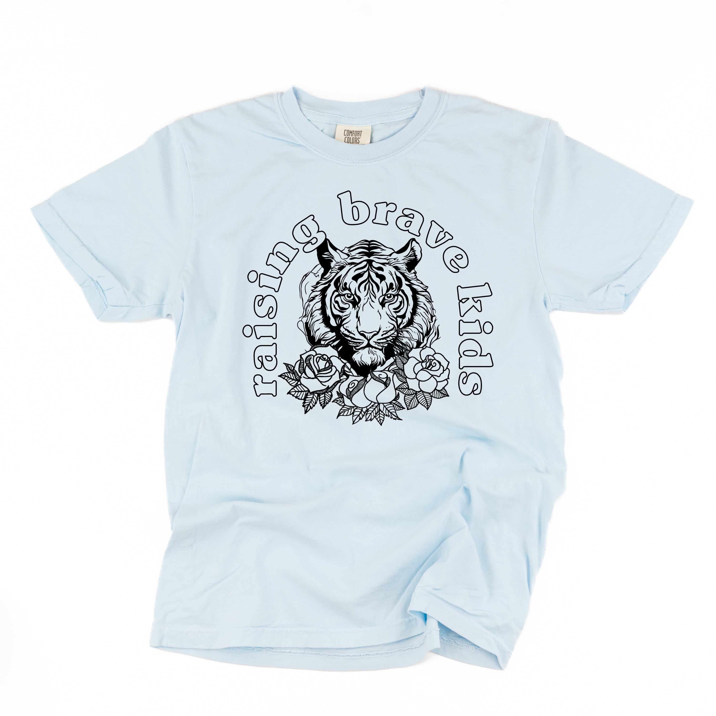 Raising Brave Kids (Plural) - Comfort Colors Tee Little Mama Shirt Shop