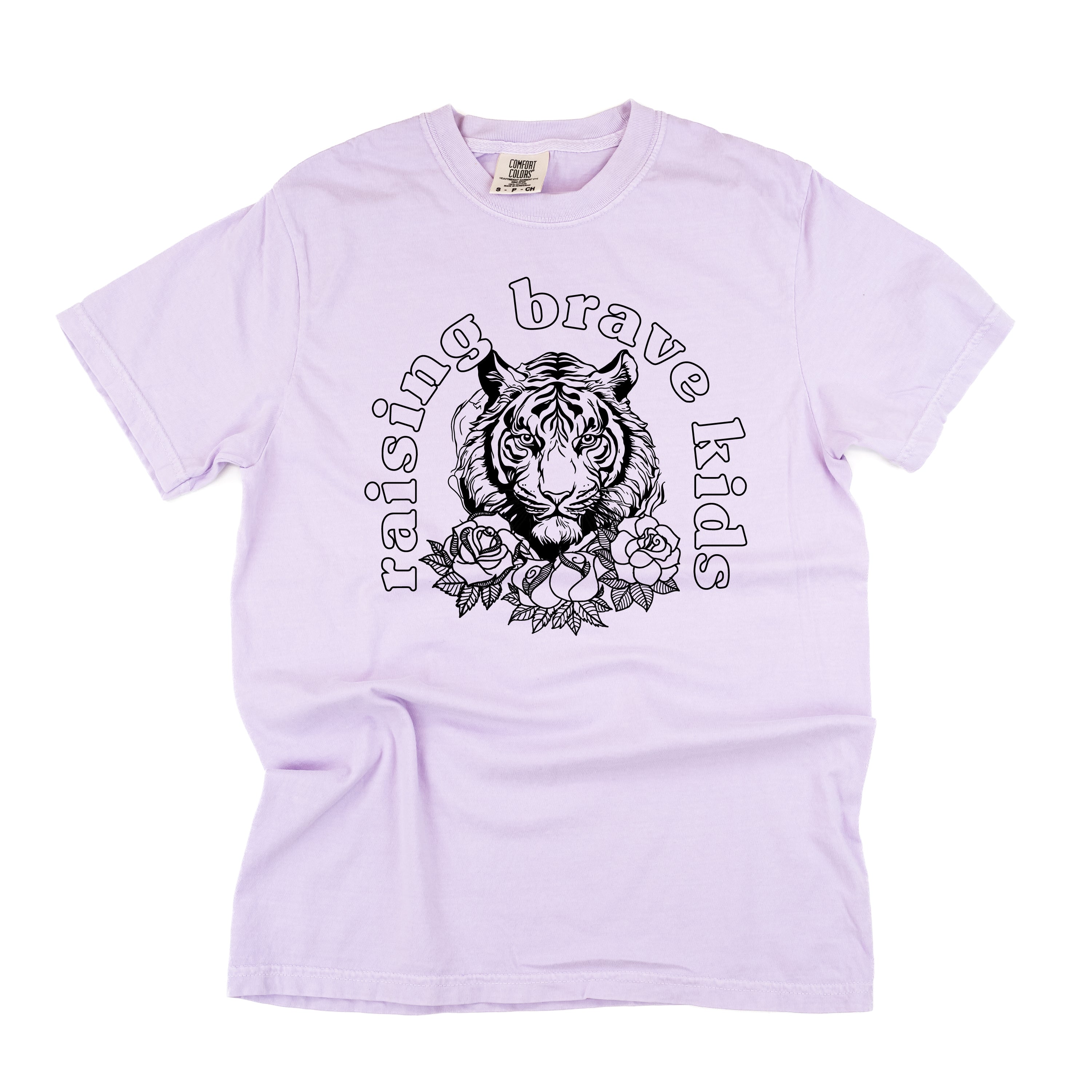 Raising Brave Kids (Plural) - Comfort Colors Tee Little Mama Shirt Shop