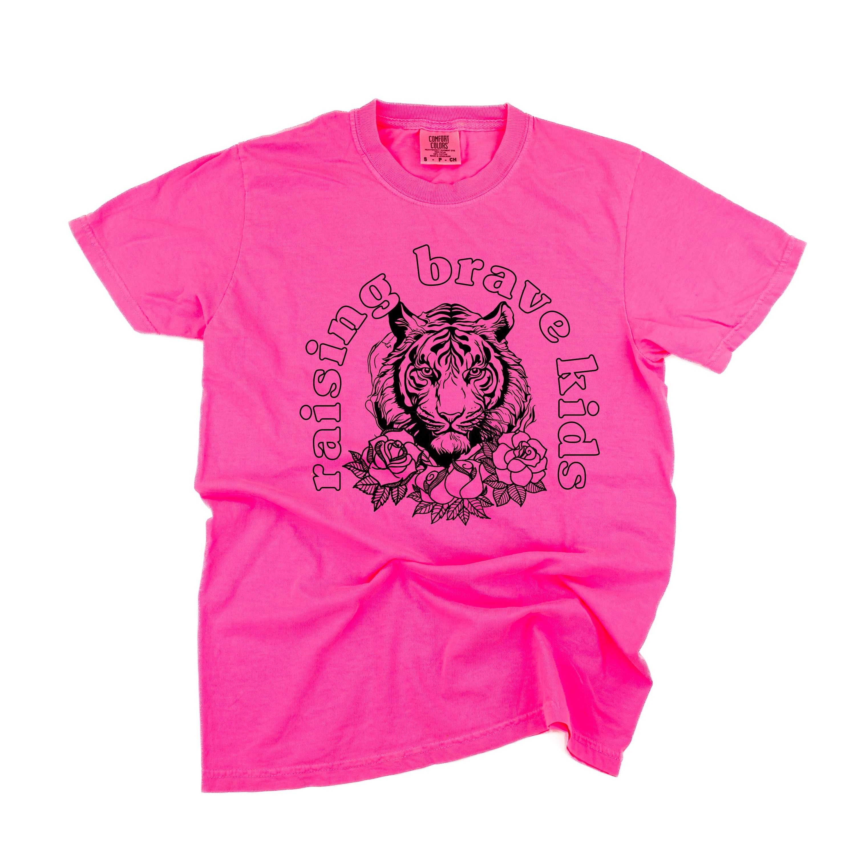 Raising Brave Kids (Plural) - Comfort Colors Tee Little Mama Shirt Shop