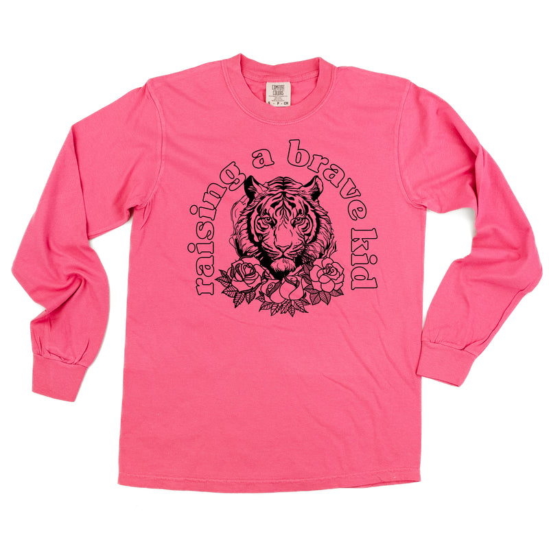 Raising A Brave Kid (Singular) - LONG SLEEVE COMFORT COLORS TEE