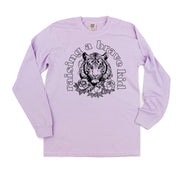 Raising A Brave Kid (Singular) - LONG SLEEVE Comfort Colors Tee Little Mama Shirt Shop