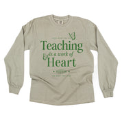 Teaching is a Work of Heart - LONG SLEEVE COMFORT COLORS TEE Little Mama Shirt Shop