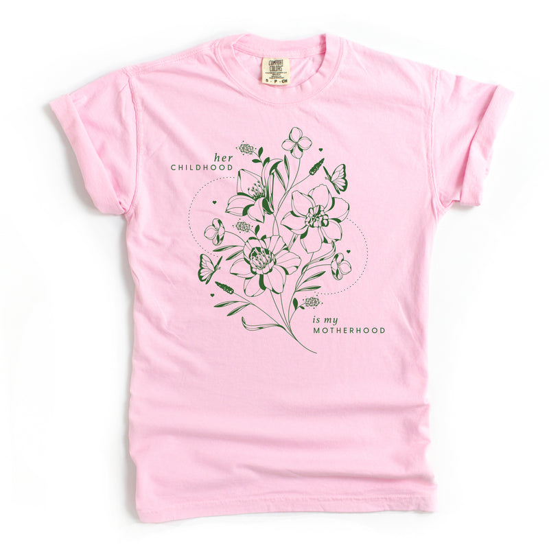 Her Childhood is My Motherhood (Singular) - SHORT SLEEVE COMFORT COLORS TEE