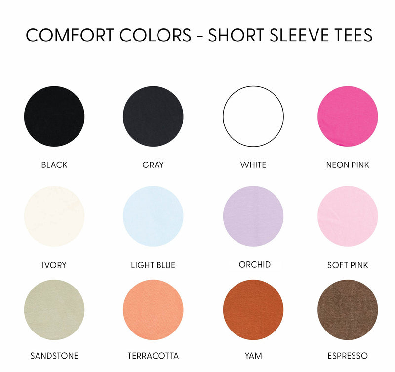 Embroidered Short Sleeve Comfort Colors Tee - Four Fall Favorites