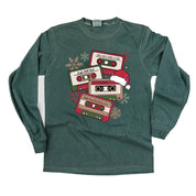 Christmas Cassette Tapes - LONG SLEEVE Comfort Colors Tee Little Mama Shirt Shop