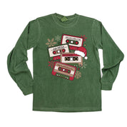 Christmas Cassette Tapes - LONG SLEEVE Comfort Colors Tee Little Mama Shirt Shop