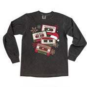 Christmas Cassette Tapes - LONG SLEEVE Comfort Colors Tee Little Mama Shirt Shop