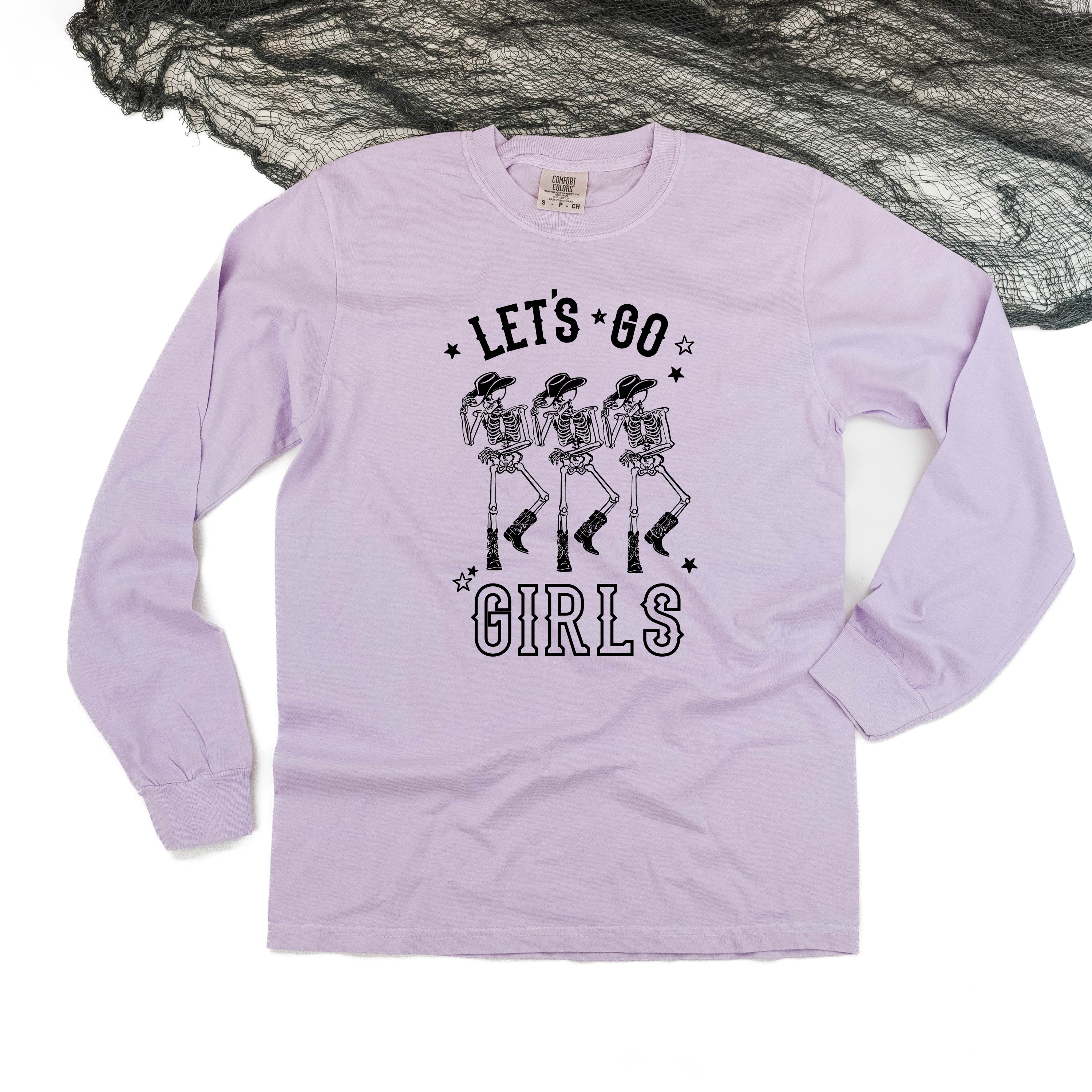 Cowgirl Skellies - Let's Go Girls - Long Sleeve Comfort Colors Tee Little Mama Shirt Shop