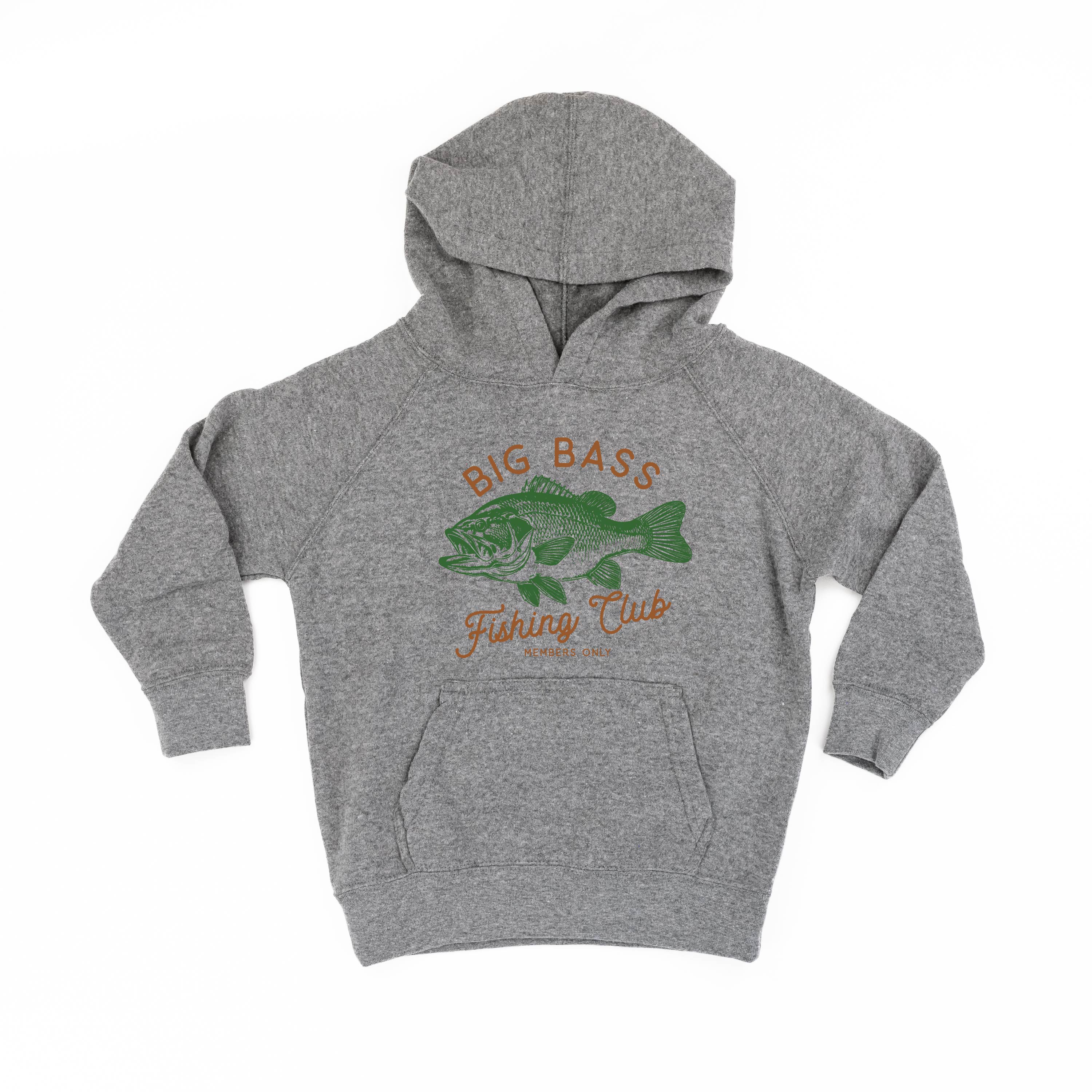 Big Bass Fishing Club - Child HOODIE Little Mama Shirt Shop LLC