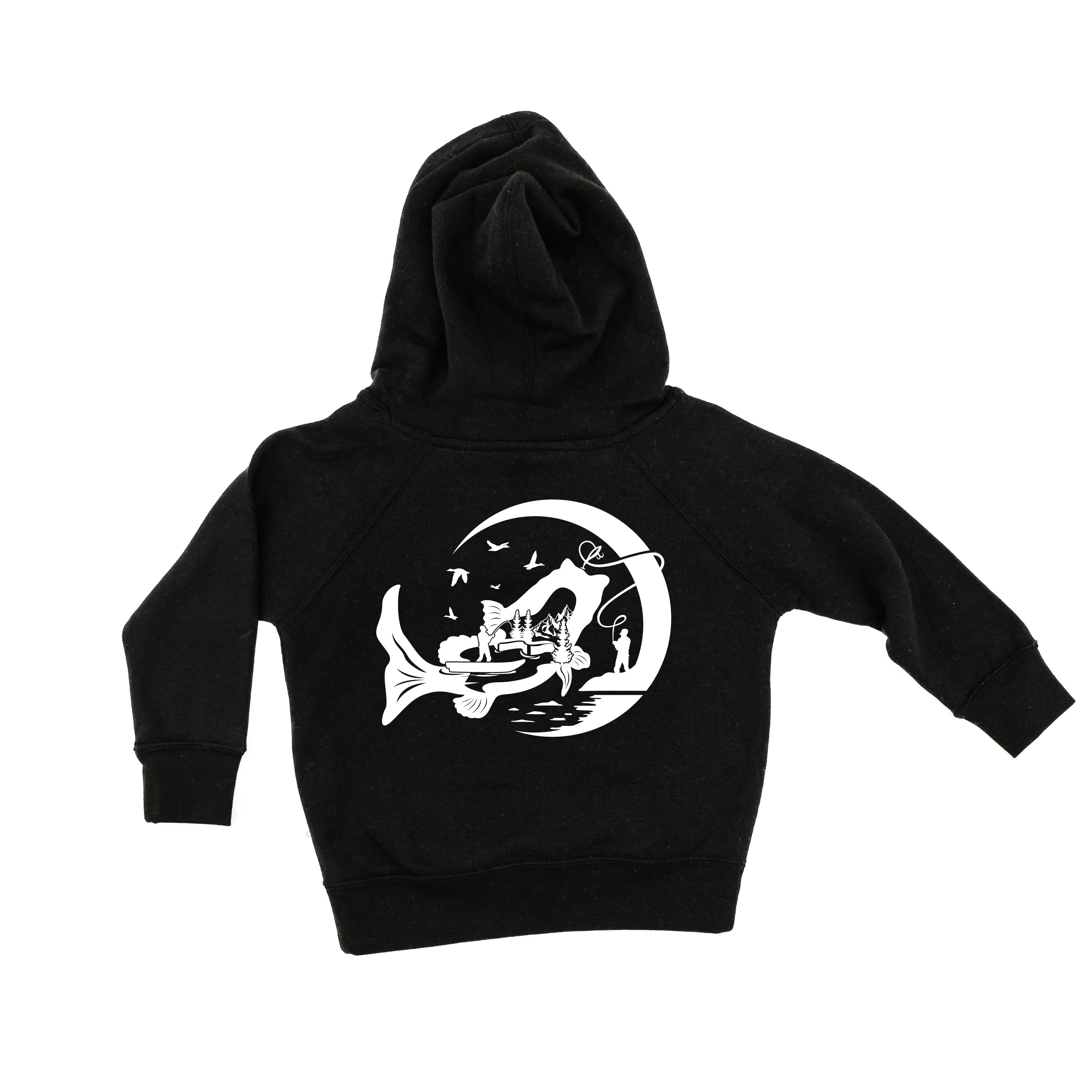 Fishing Compass - Fishing Scene (pf&b)  - Child HOODIE Little Mama Shirt Shop LLC