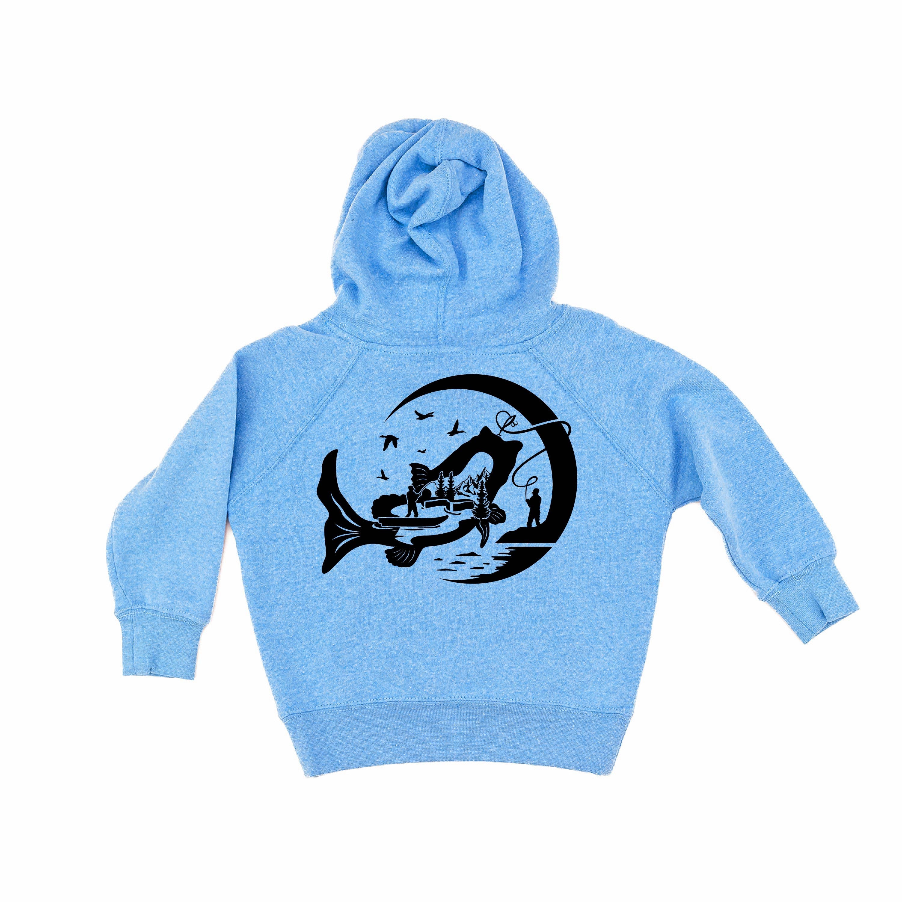 Fishing Compass - Fishing Scene (pf&b)  - Child HOODIE Little Mama Shirt Shop LLC