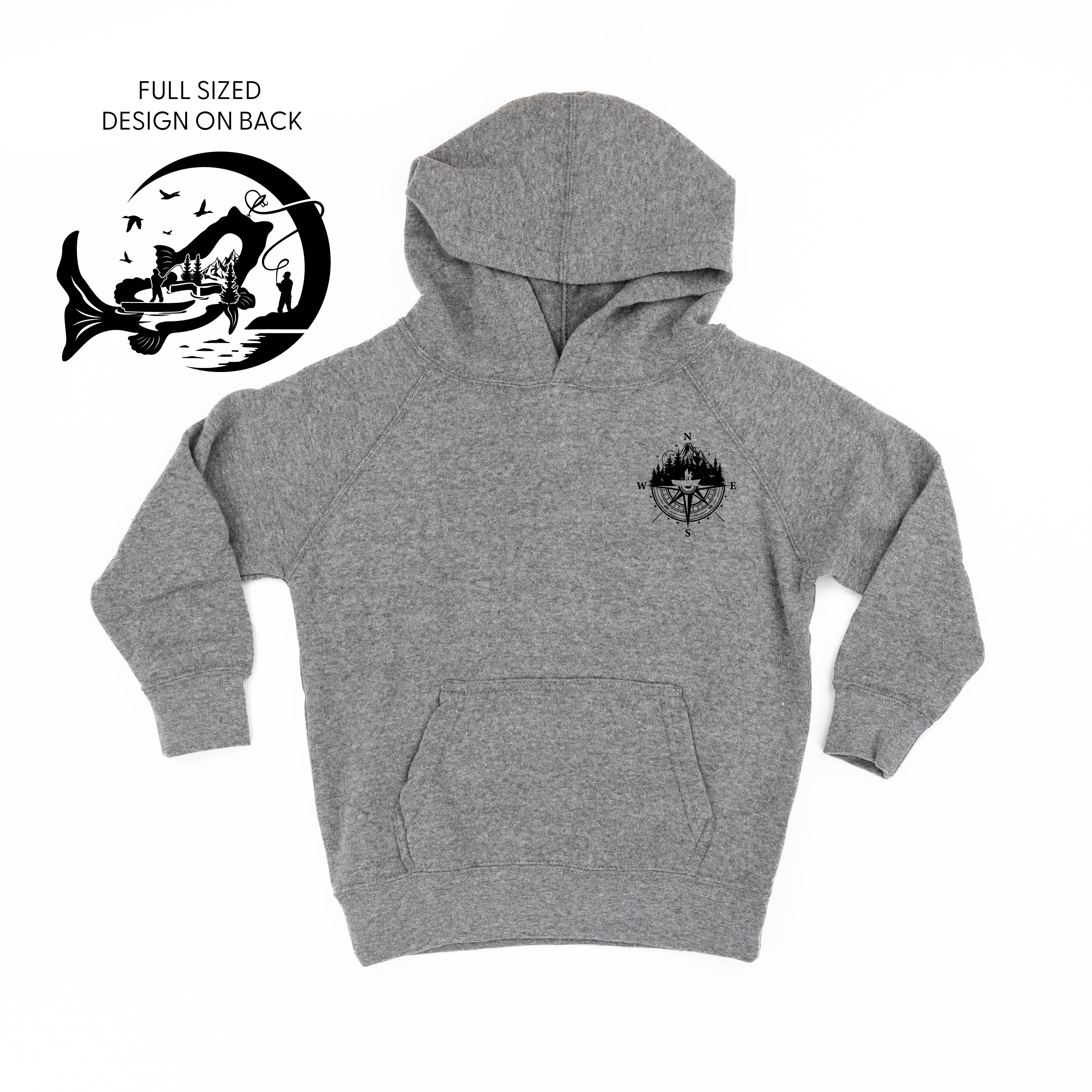 Fishing Compass - Fishing Scene (pf&b)  - Child HOODIE Little Mama Shirt Shop LLC