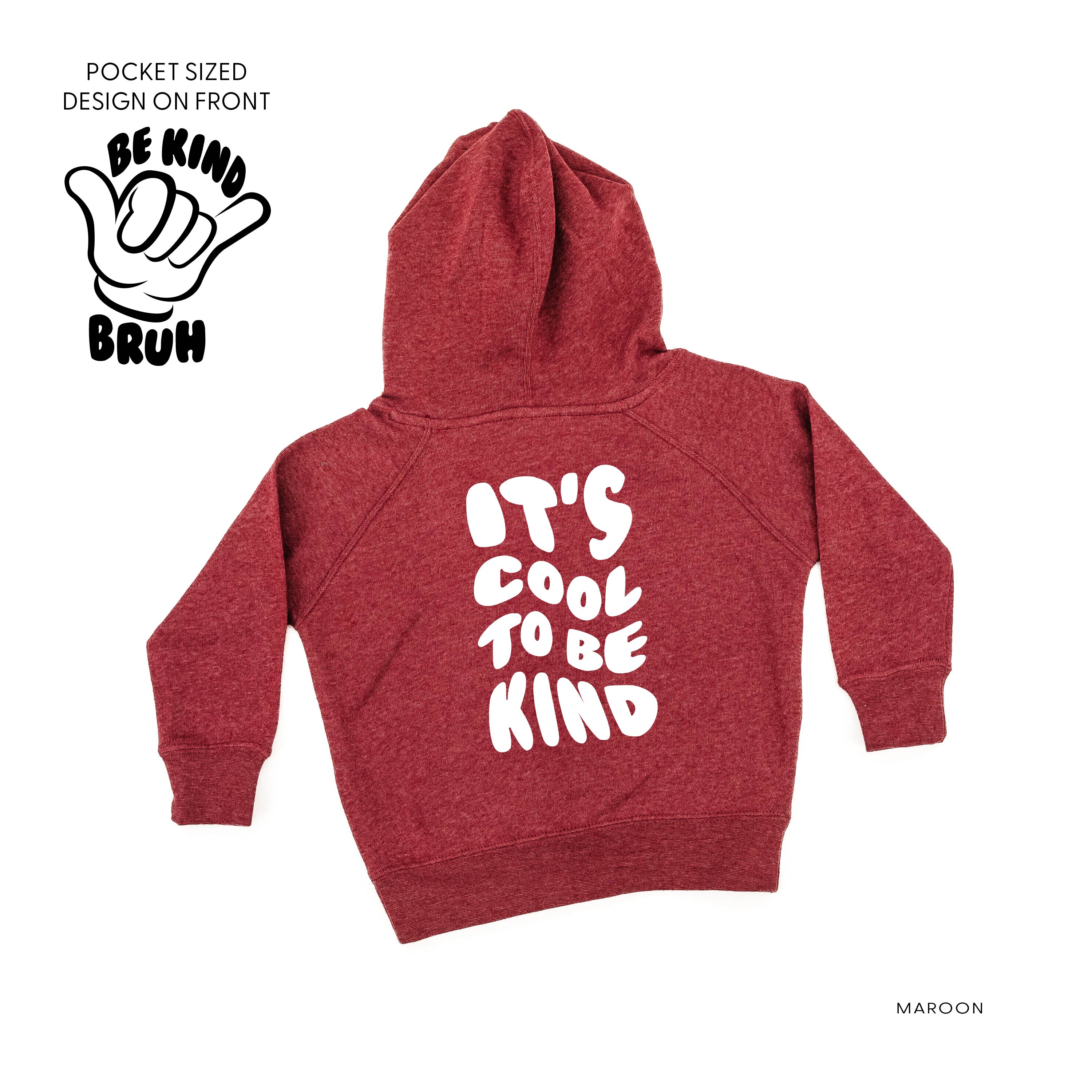 Be Kind Bruh - It's Cool to Be Kind (pf & b) - Child HOODIE Little Mama Shirt Shop LLC