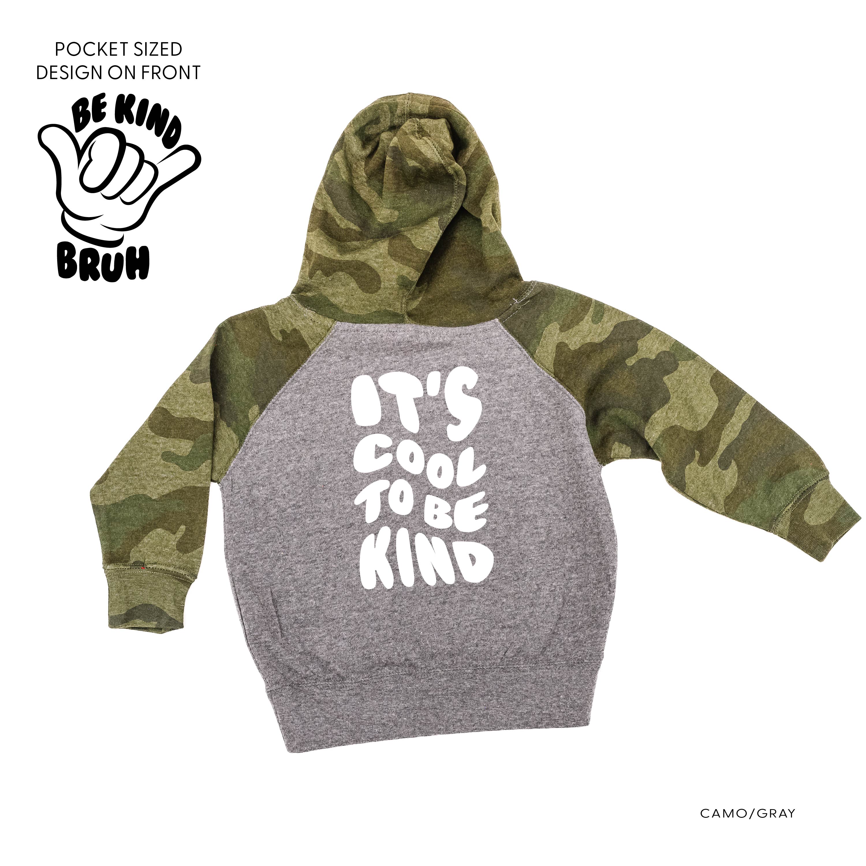 Be Kind Bruh - It's Cool to Be Kind (pf & b) - Child HOODIE Little Mama Shirt Shop LLC