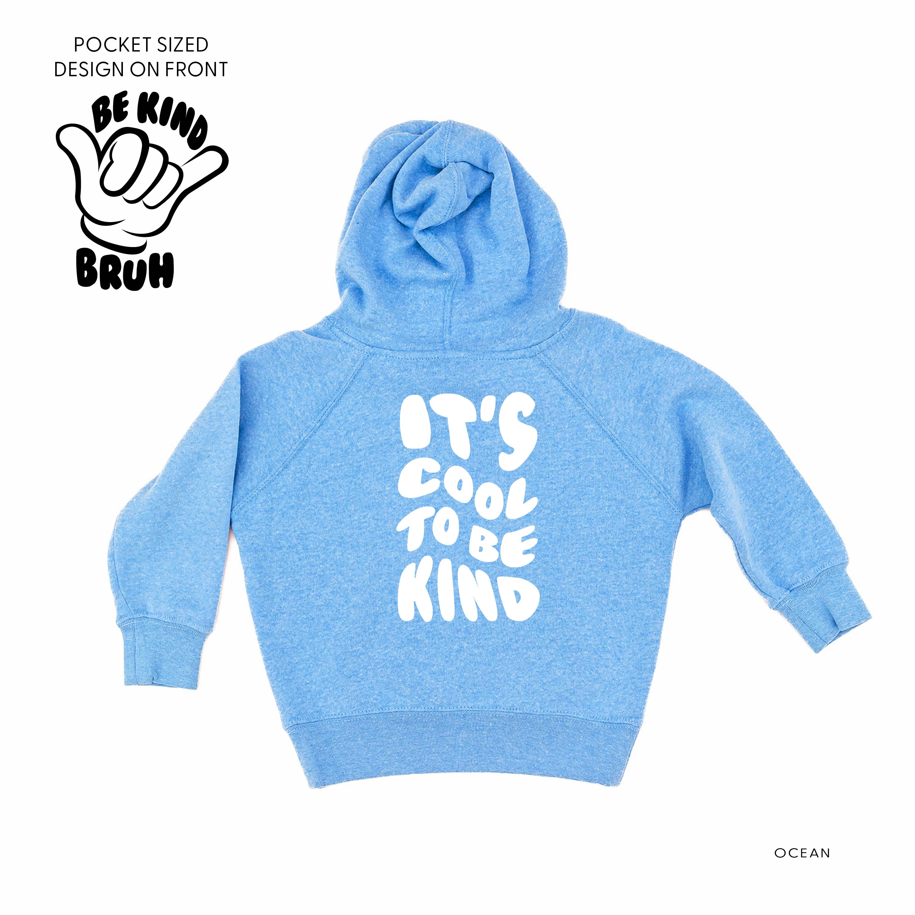 Be Kind Bruh - It's Cool to Be Kind (pf & b) - Child HOODIE Little Mama Shirt Shop LLC