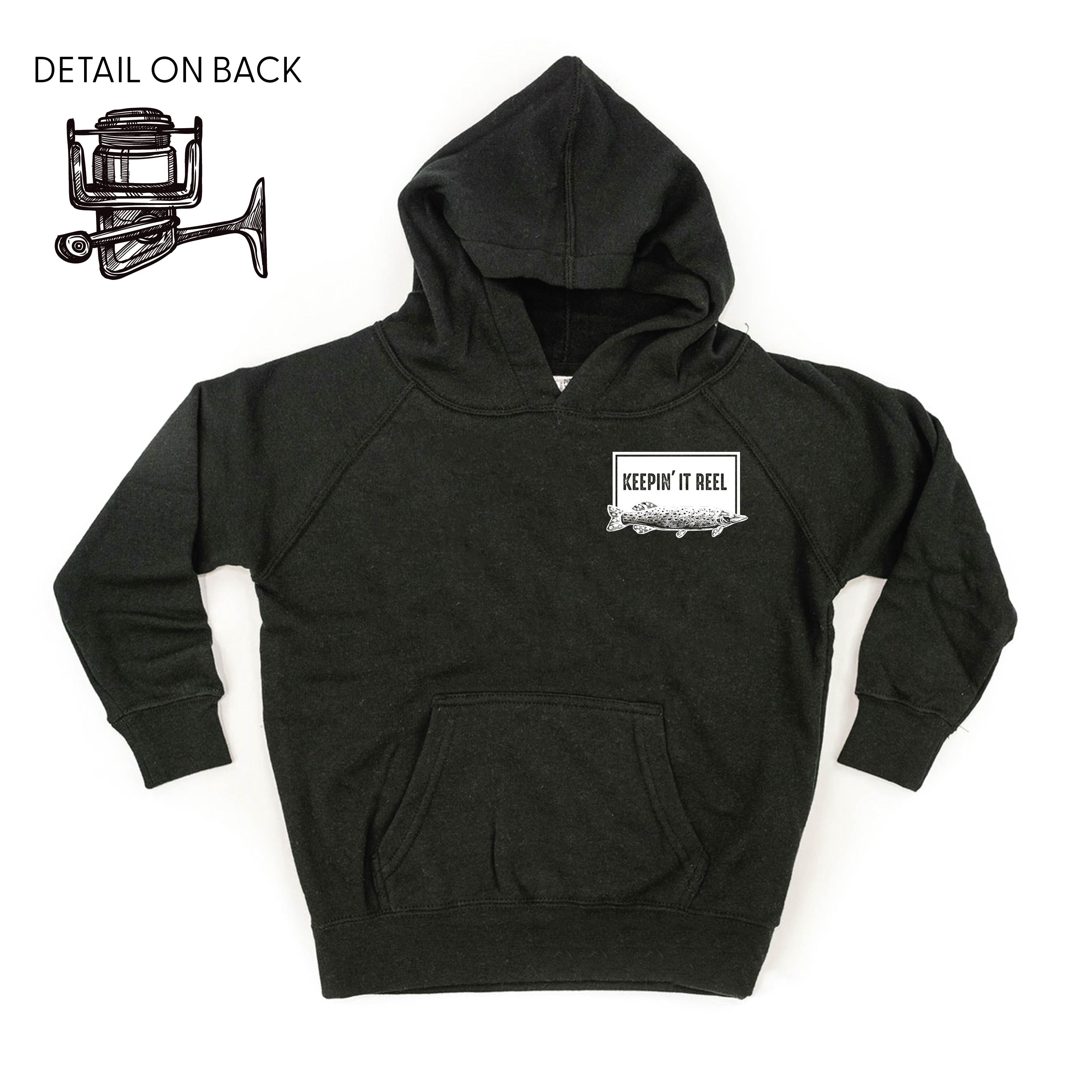 Keepin' It Reel - Fishing Reel (pf&b) - Child HOODIE Little Mama Shirt Shop LLC