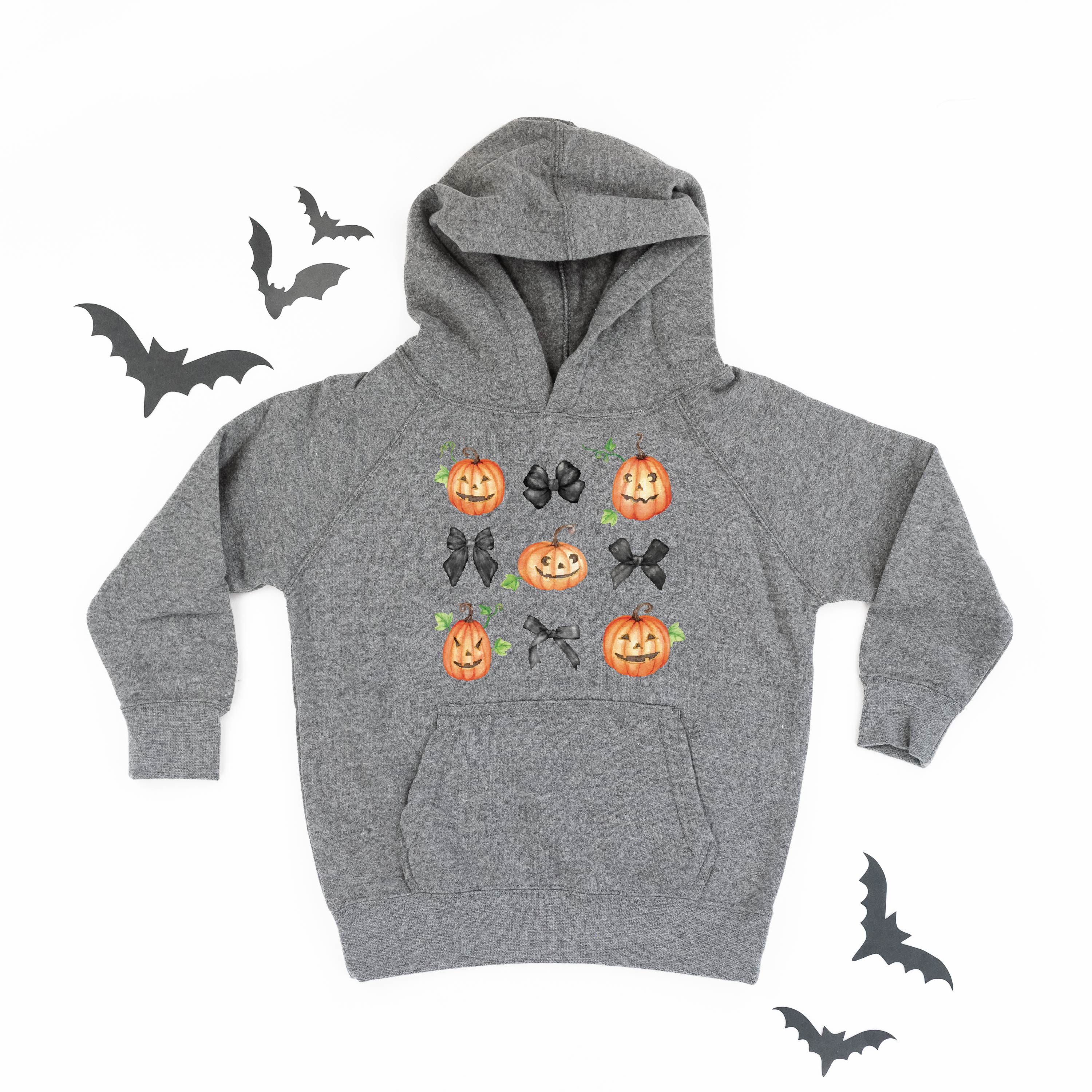Pumpkins-n-Bows - Child Hoodie Little Mama Shirt Shop LLC