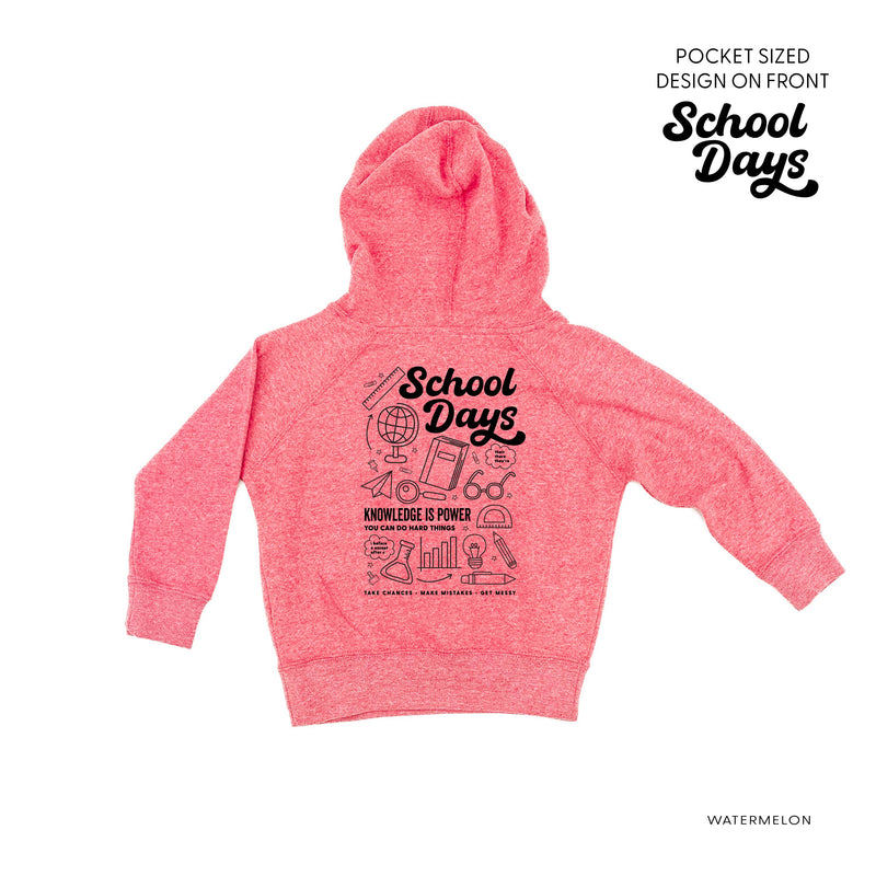 School Days Pocket Design on Front w/ Full School Days Design on Back - Child Hoodie