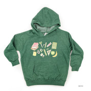 Watercolor School Supplies - Child Hoodie Little Mama Shirt Shop LLC