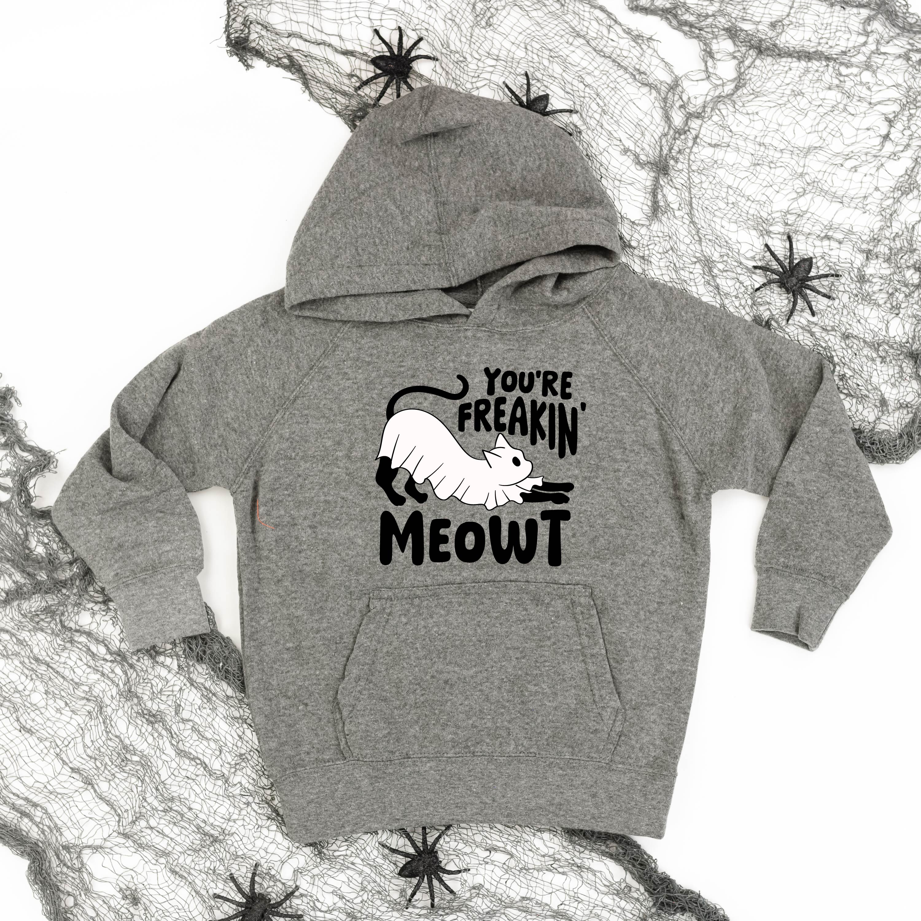 You're Freakin' Meowt! (with lower back detail) - NICKEL - Child Hoodie Little Mama Shirt Shop LLC