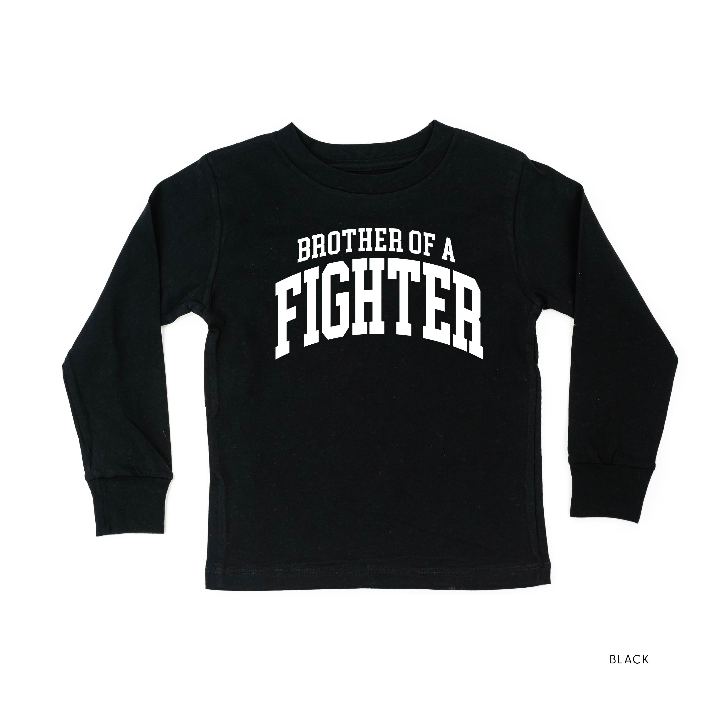 Brother of a Fighter - Varsity - Child Long Sleeve Tee Little Mama Shirt Shop