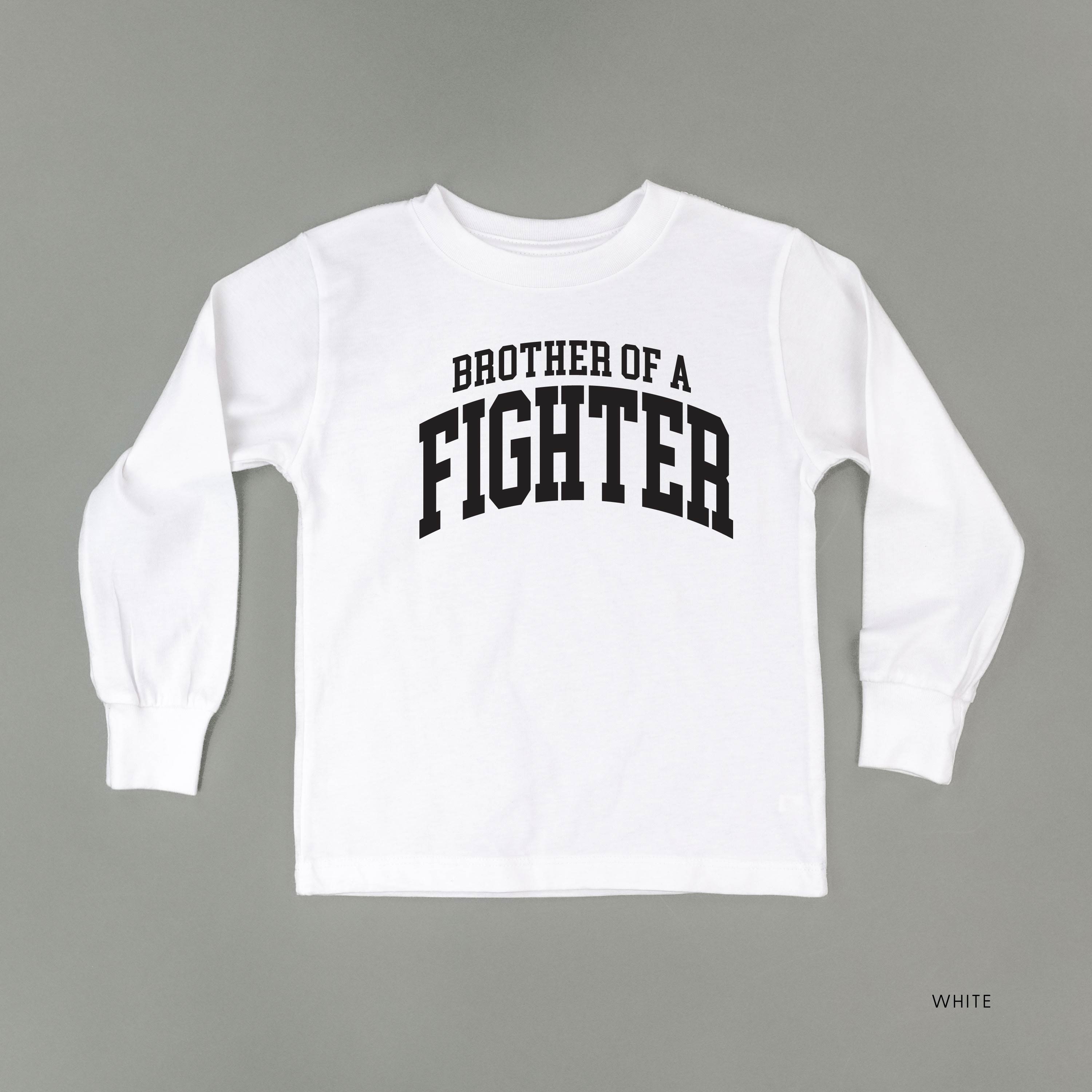Brother of a Fighter - Varsity - Child Long Sleeve Tee Little Mama Shirt Shop
