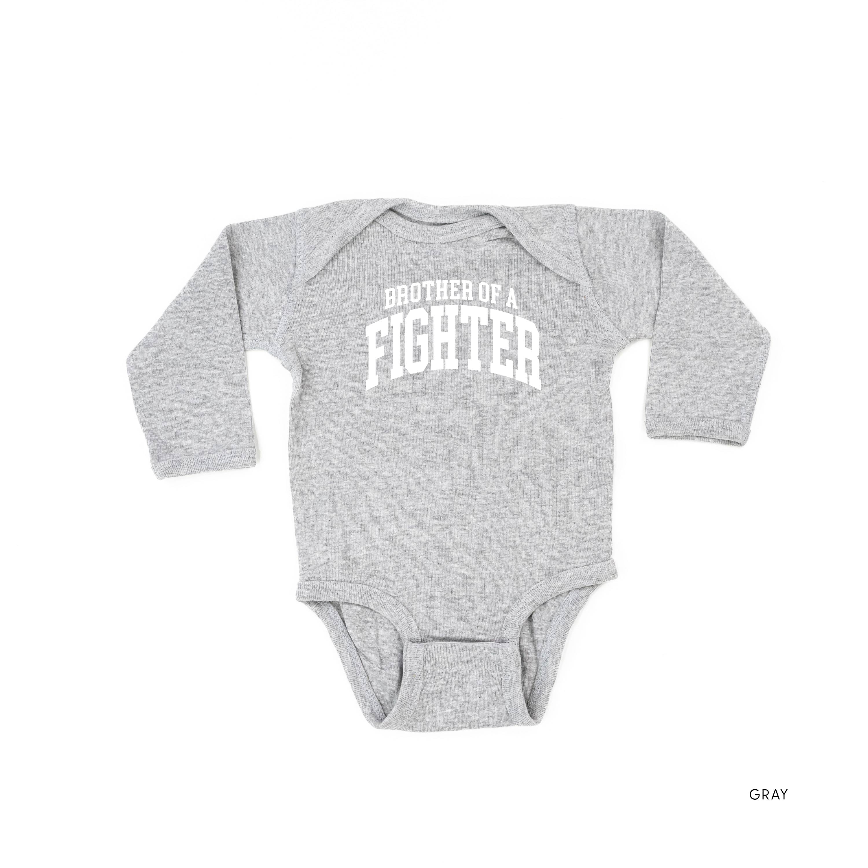 Brother of a Fighter - Varsity - Child Long Sleeve Tee Little Mama Shirt Shop
