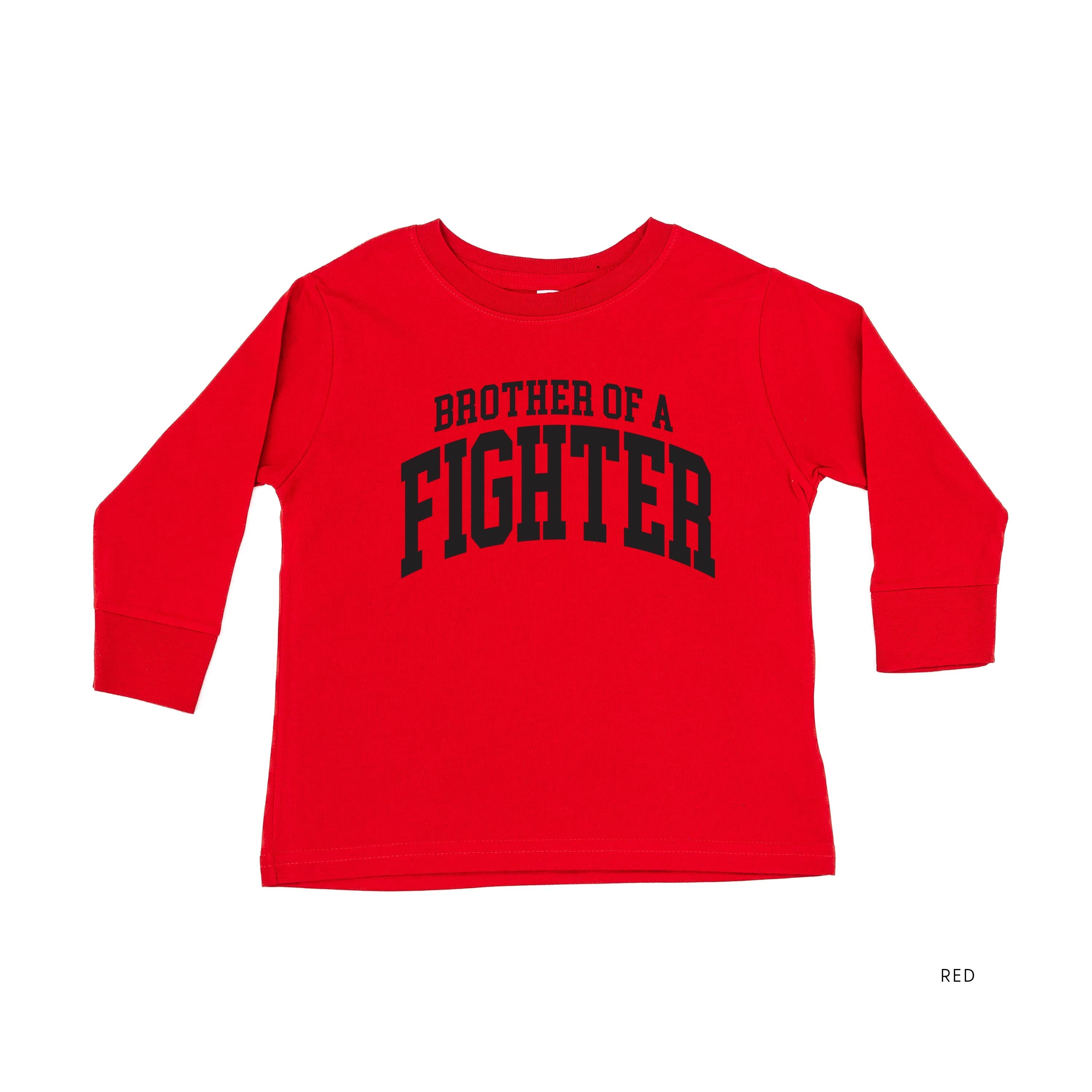 Brother of a Fighter - Varsity - Child Long Sleeve Tee Little Mama Shirt Shop