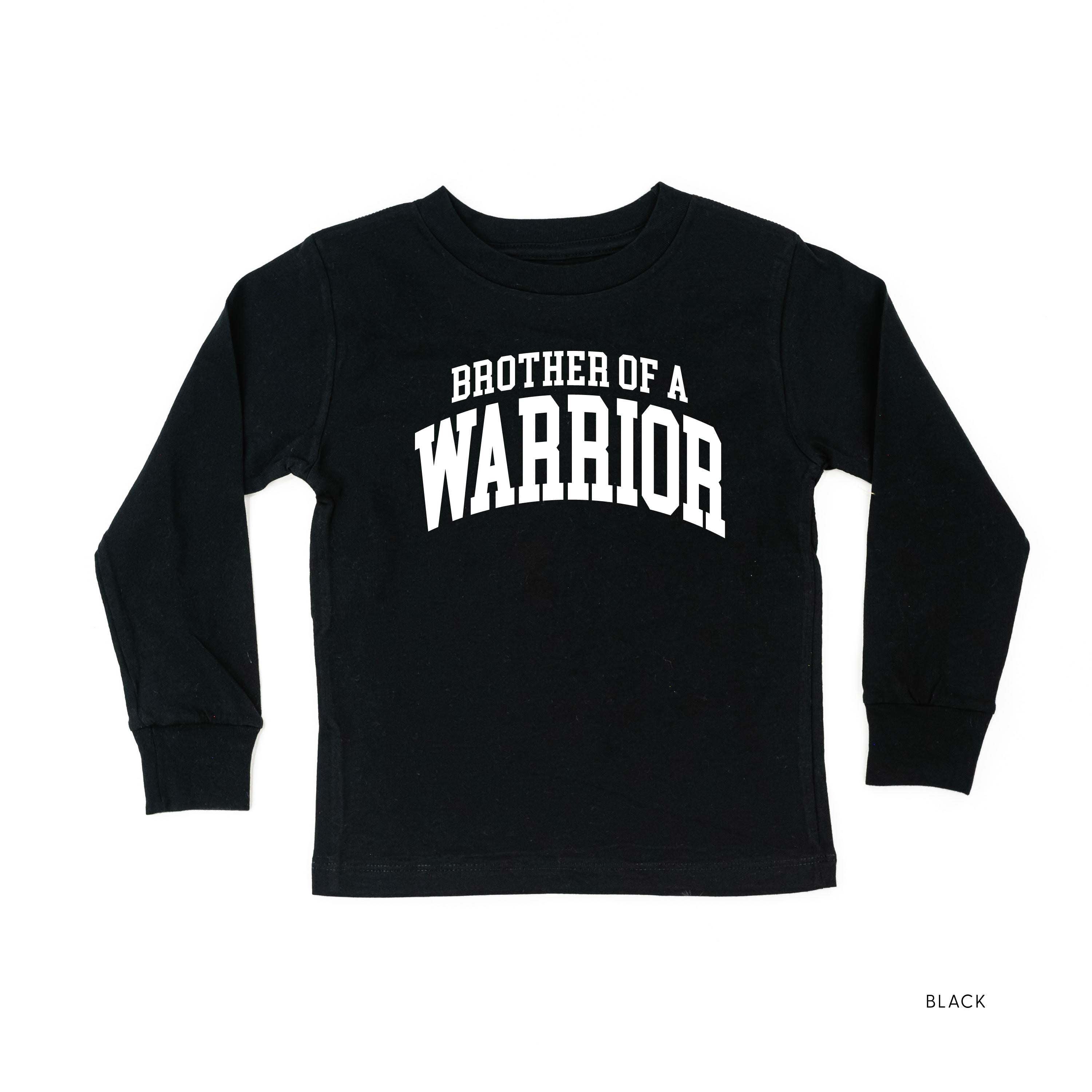 Brother of a Warrior - Varsity - Child Long Sleeve Tee Little Mama Shirt Shop