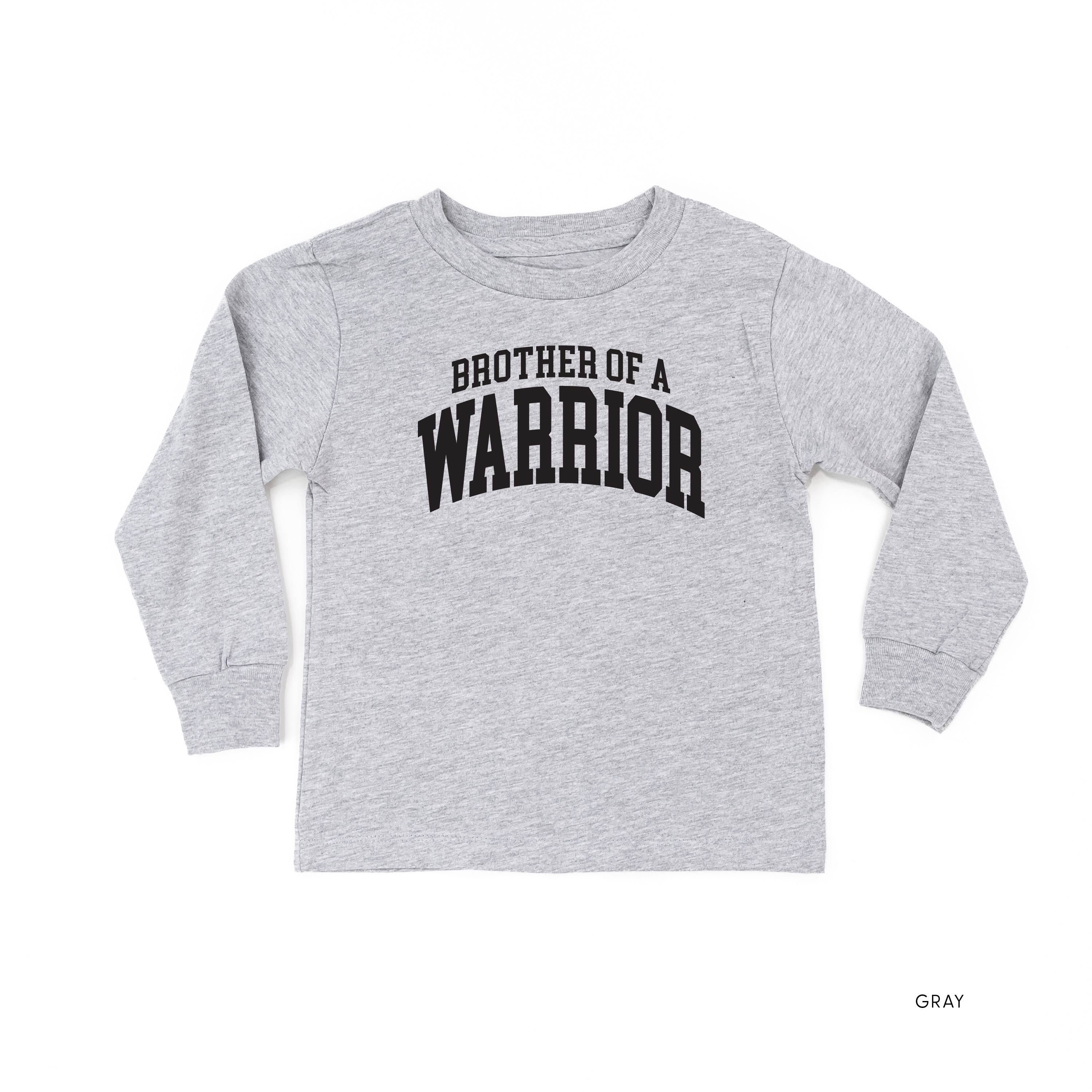 Brother of a Warrior - Varsity - Child Long Sleeve Tee Little Mama Shirt Shop