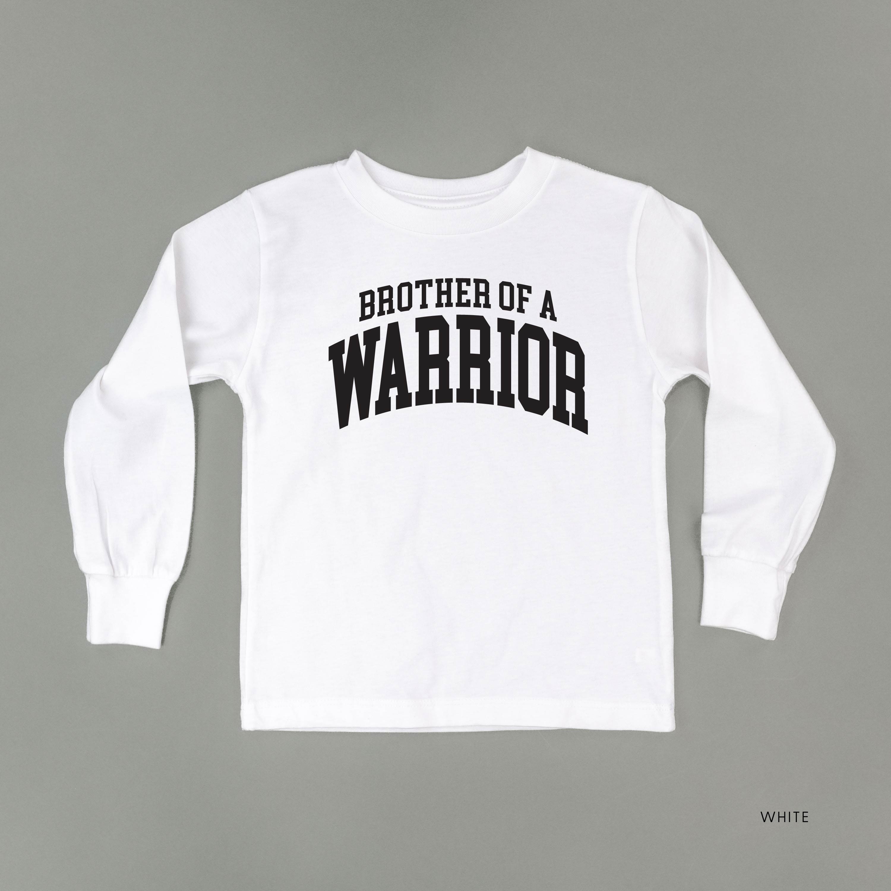 Brother of a Warrior - Varsity - Child Long Sleeve Tee Little Mama Shirt Shop