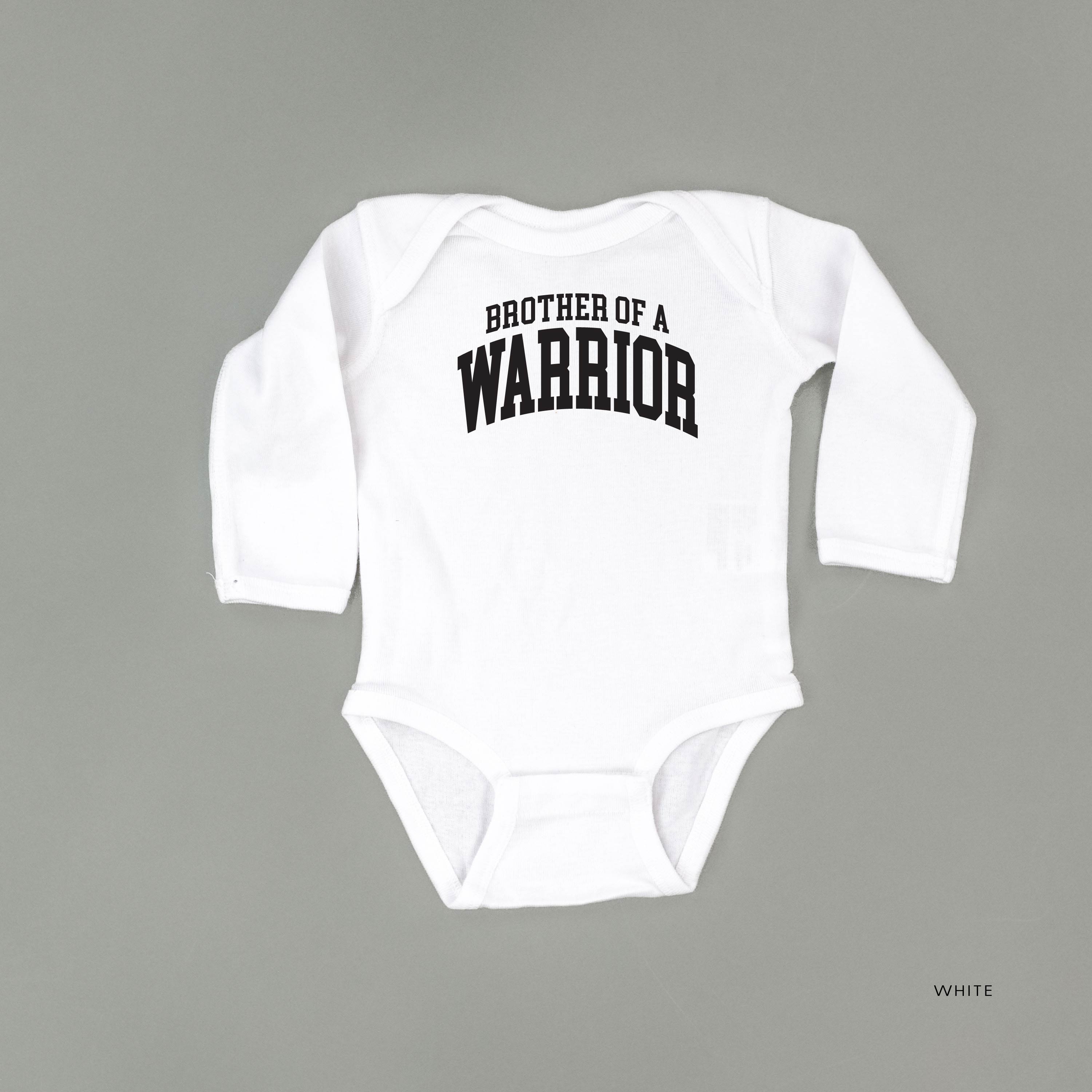 Brother of a Warrior - Varsity - Child Long Sleeve Tee Little Mama Shirt Shop