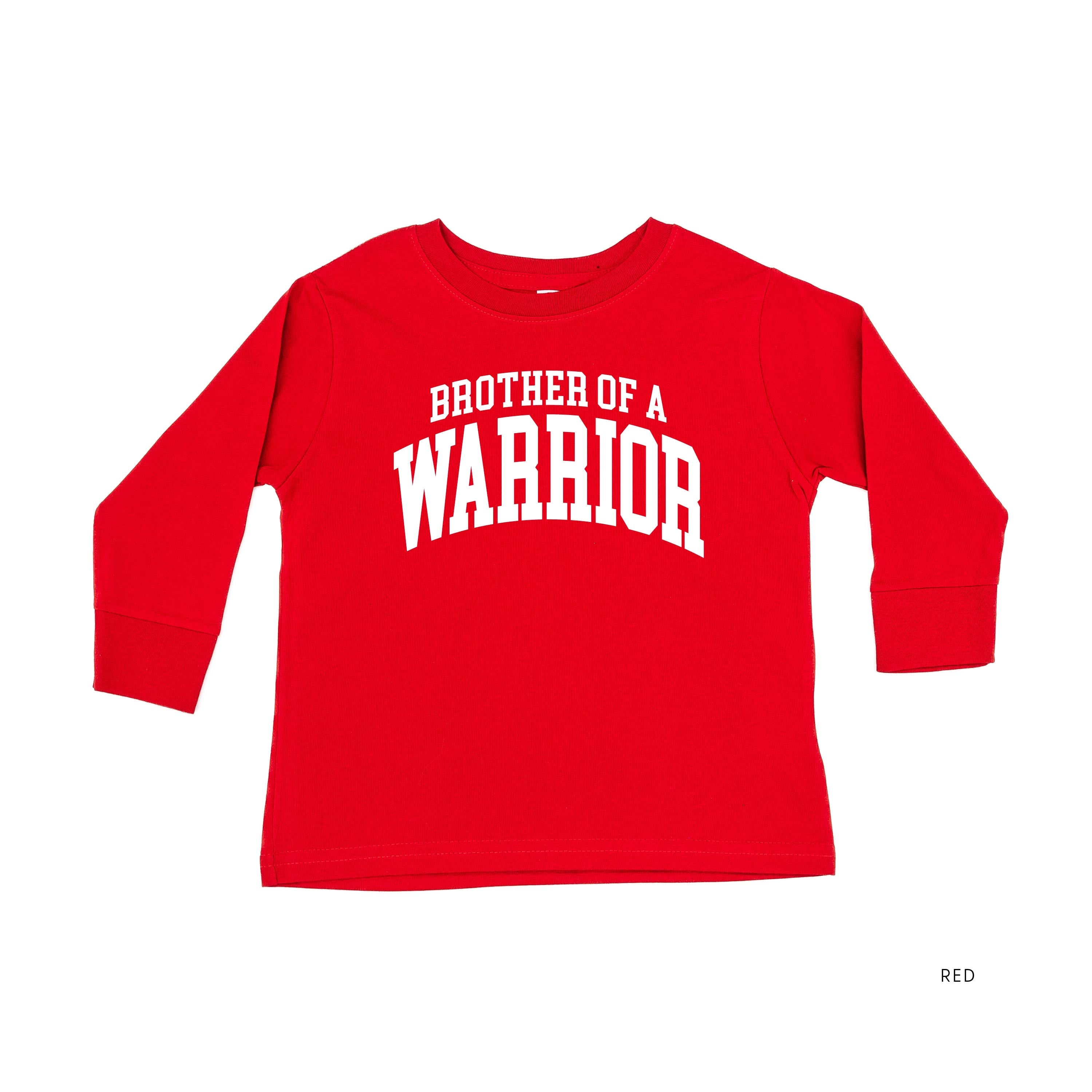 Brother of a Warrior - Varsity - Child Long Sleeve Tee Little Mama Shirt Shop