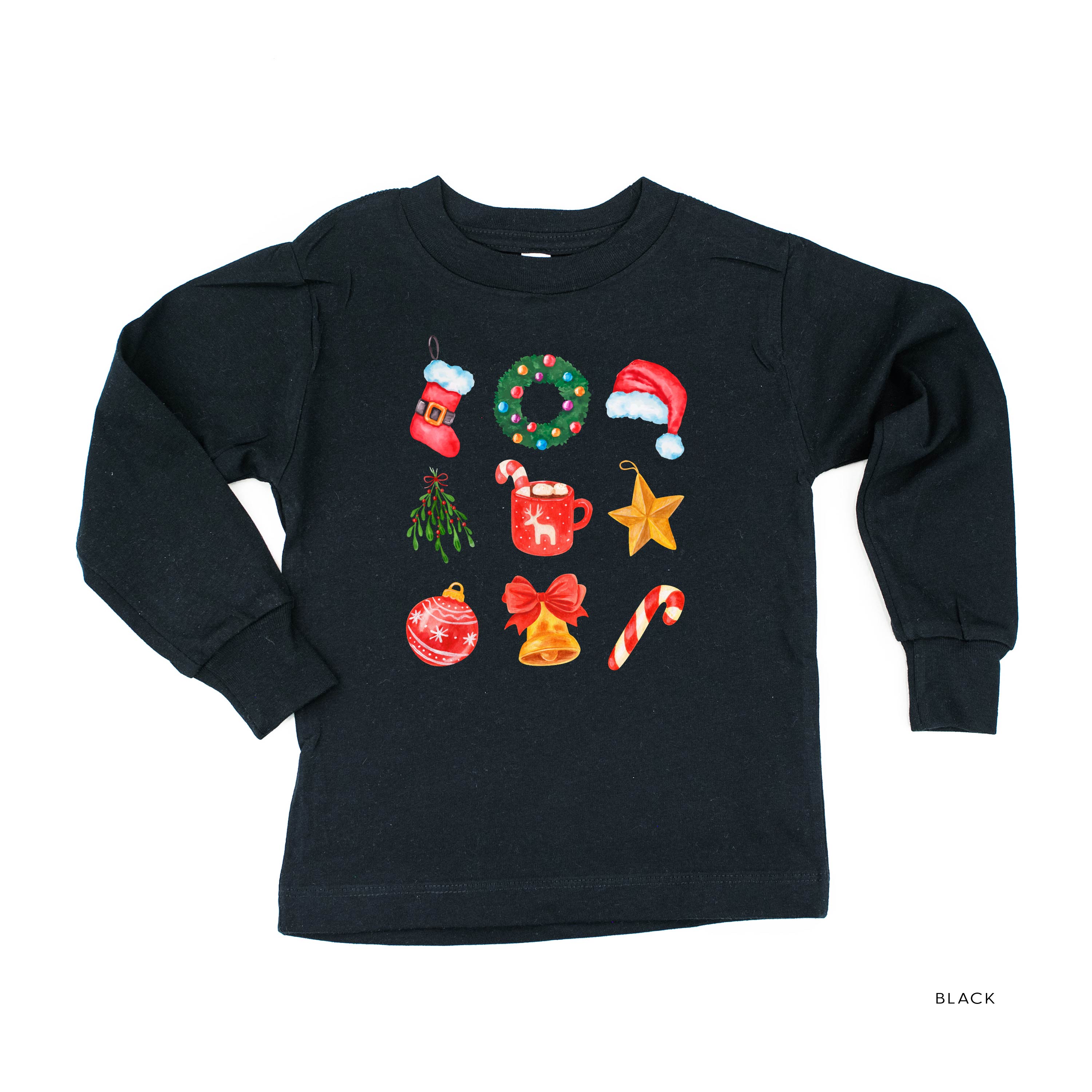 Classic Watercolor Christmas - Child LONG SLEEVE Tee Little Mama Shirt Shop
