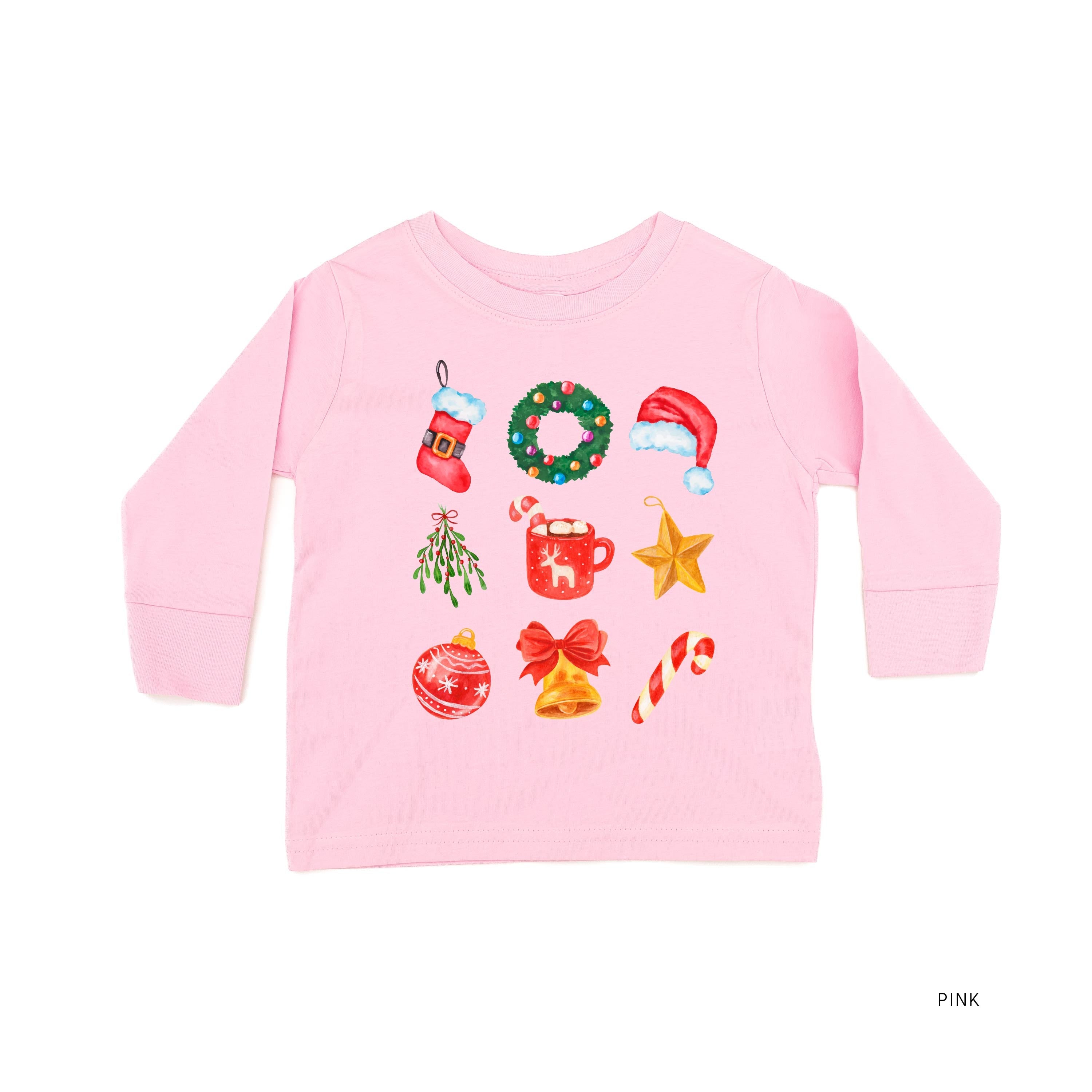 Classic Watercolor Christmas - Child LONG SLEEVE Tee Little Mama Shirt Shop