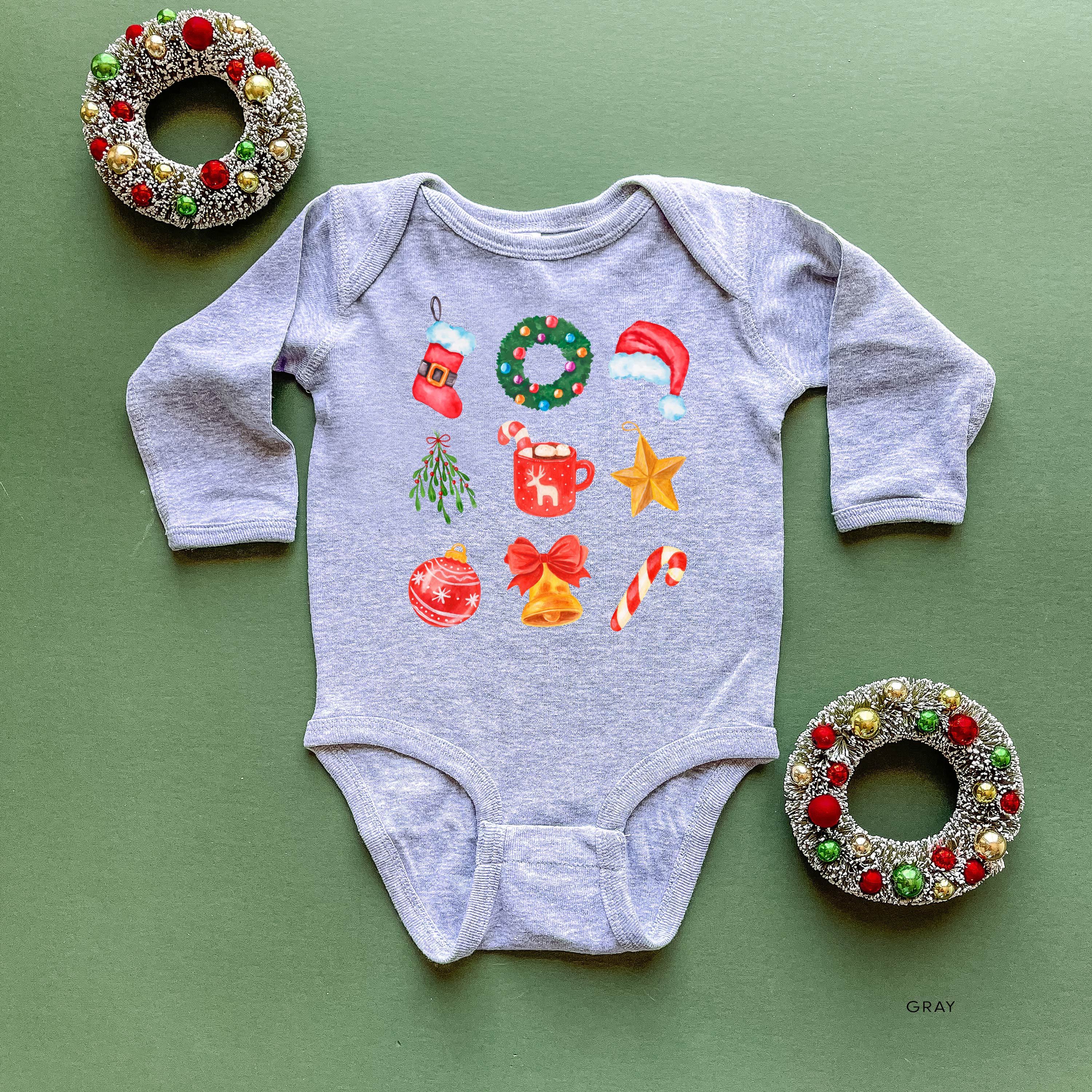 Classic Watercolor Christmas - Child LONG SLEEVE Tee Little Mama Shirt Shop