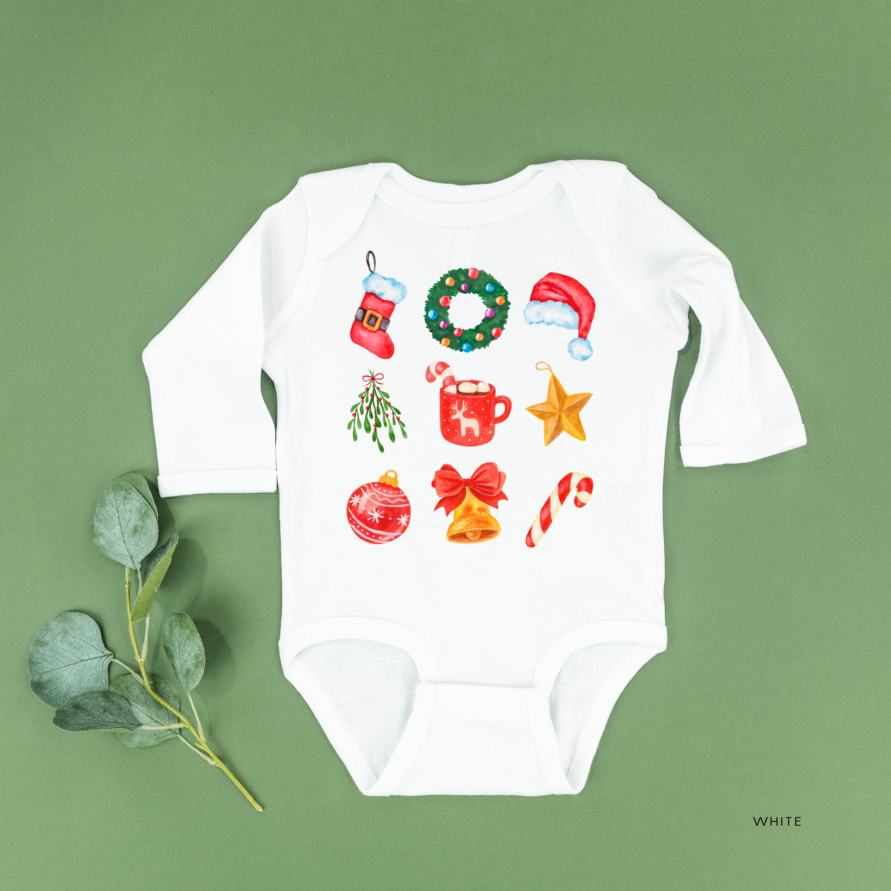 Classic Watercolor Christmas - Child LONG SLEEVE Tee Little Mama Shirt Shop