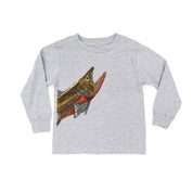 Cutthroat Trout - Hand Drawn - Child LONG SLEEVE Tee Little Mama Shirt Shop